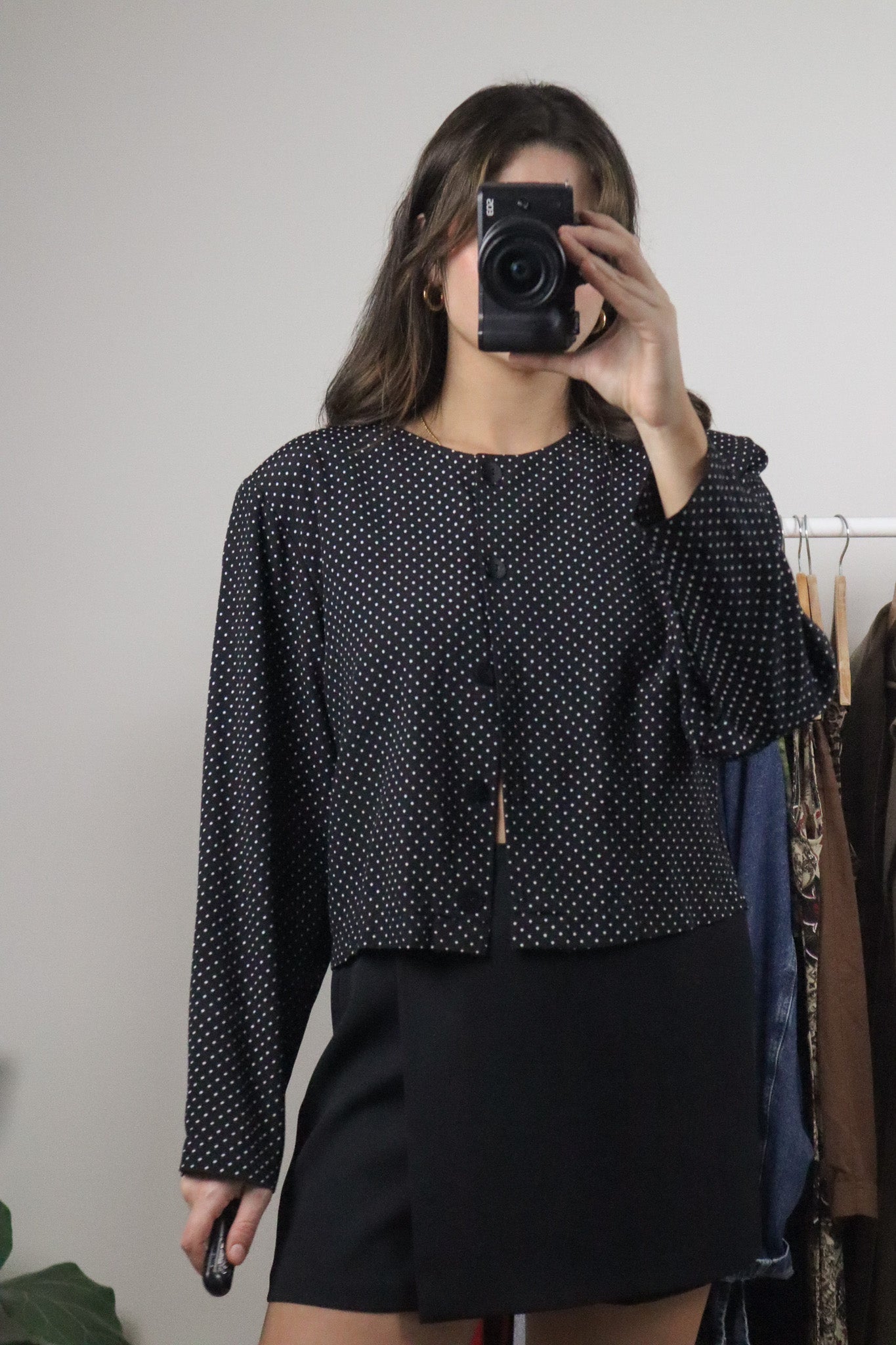 Made in Canada x Vintage x Polka Dot Cropped Blouse (6/8)