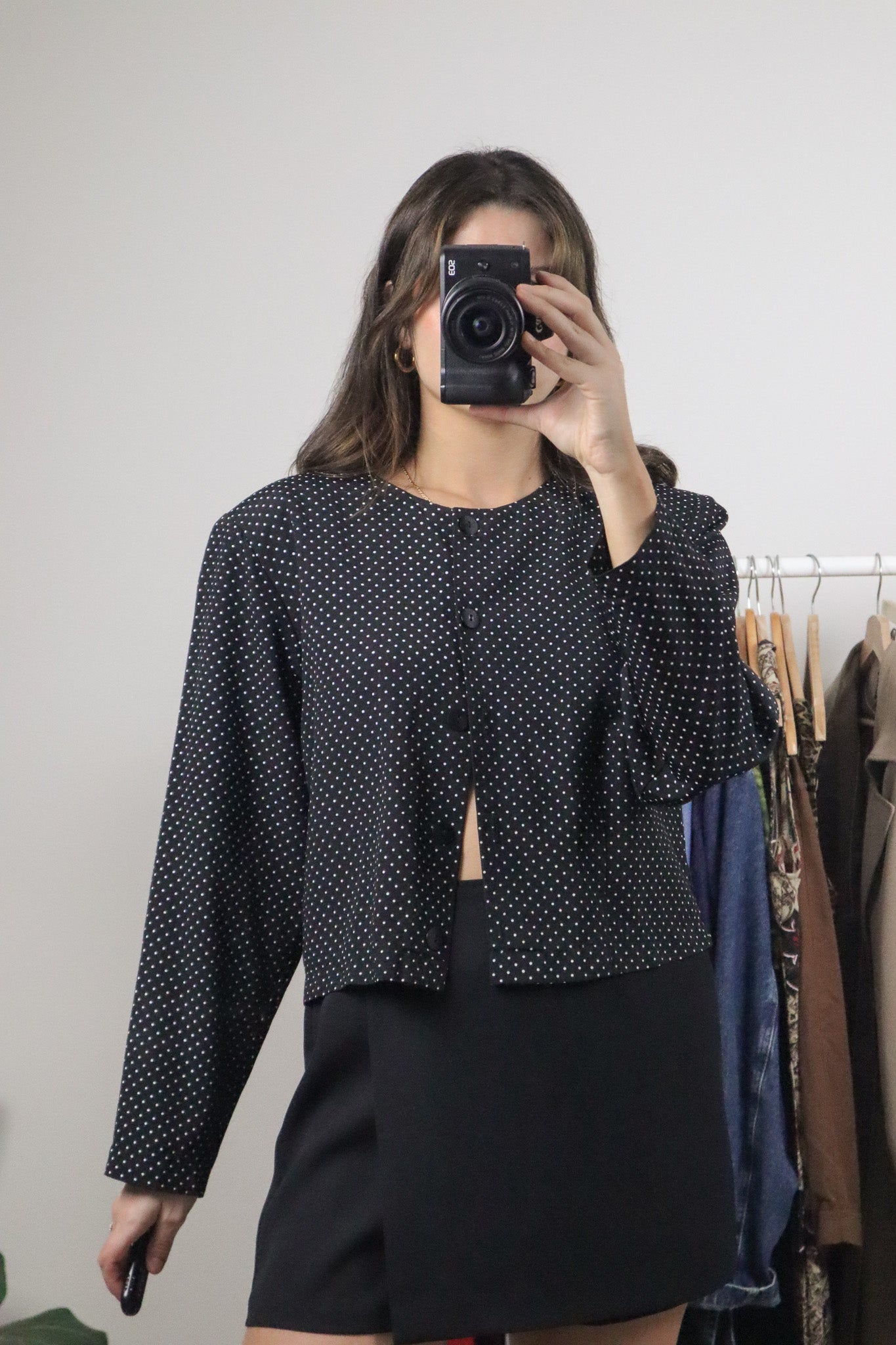 Made in Canada x Vintage x Polka Dot Cropped Blouse (6/8)