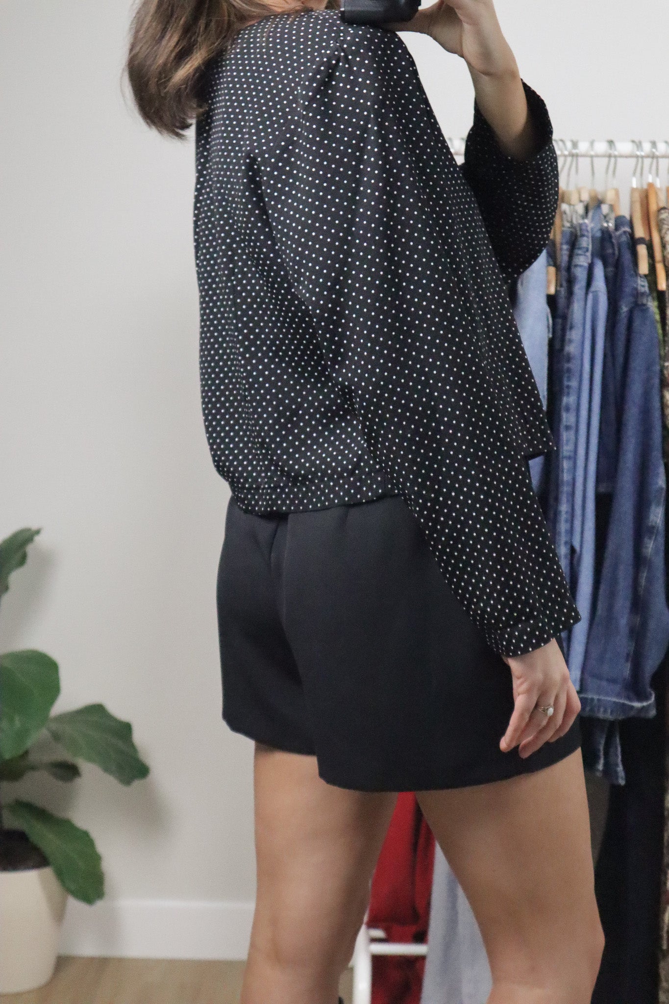 Made in Canada x Vintage x Polka Dot Cropped Blouse (6/8)