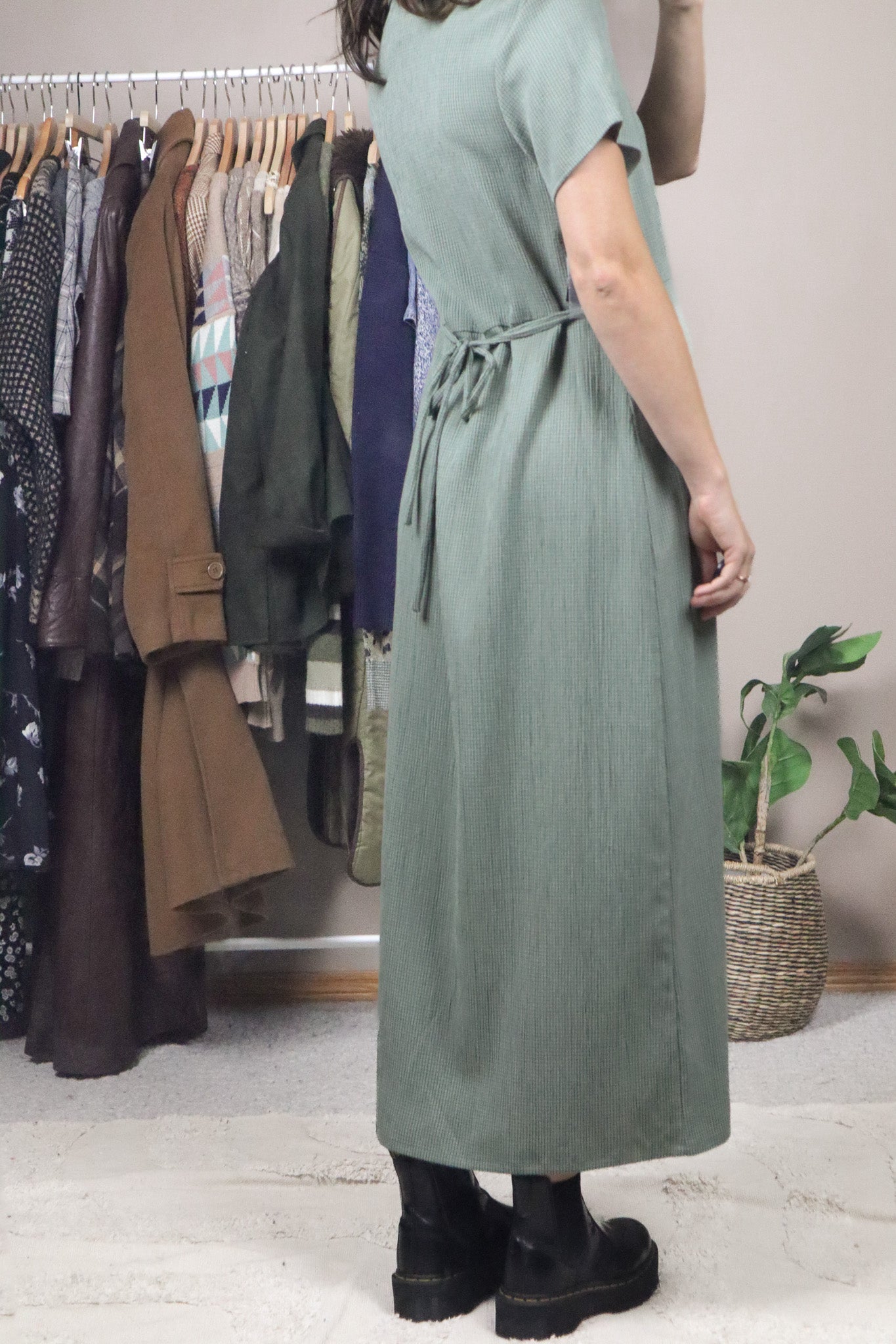 Vintage x Deadstock Plaid Maxi Dress (8/10)