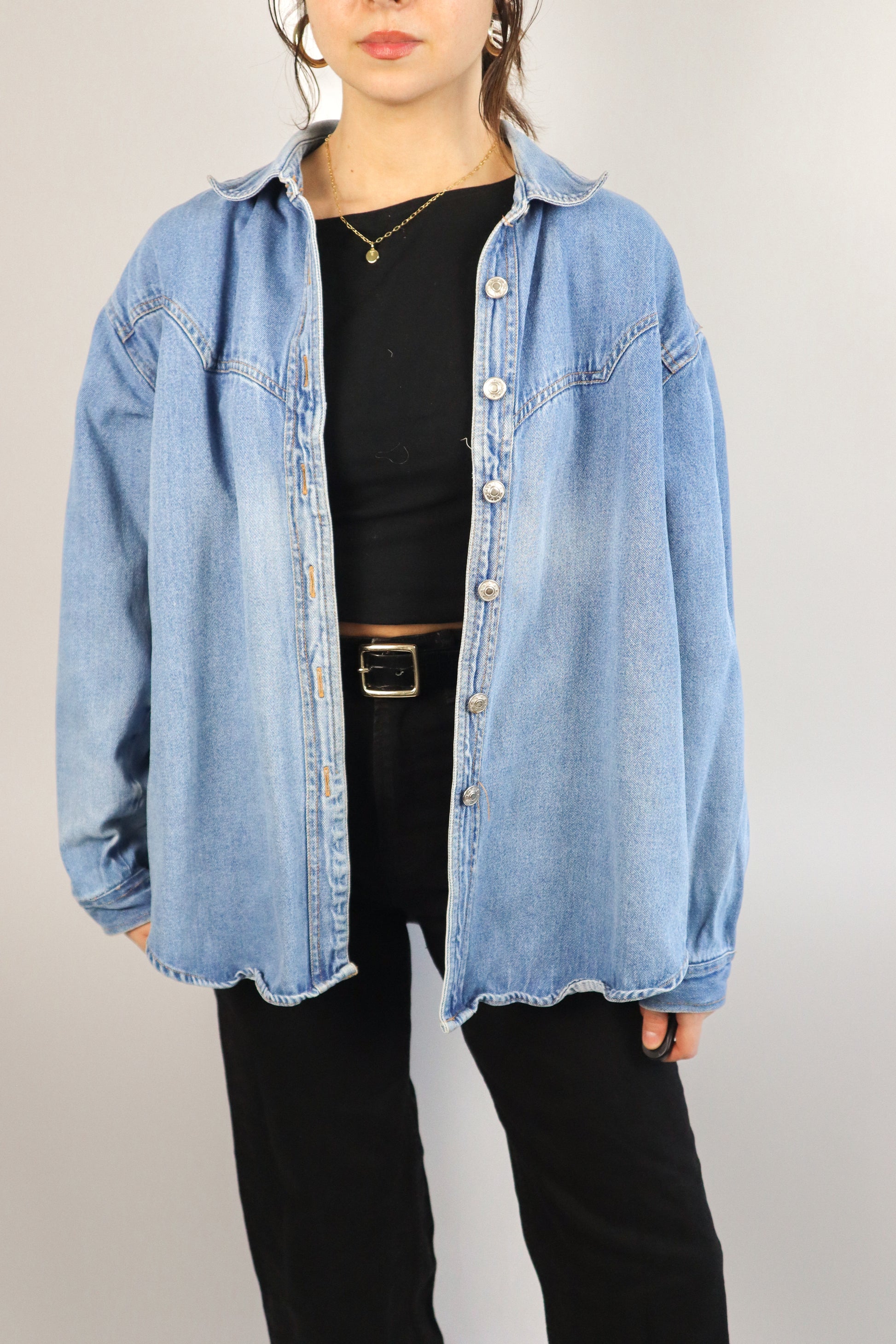 Vintage x Denim Button Up (M/L)
