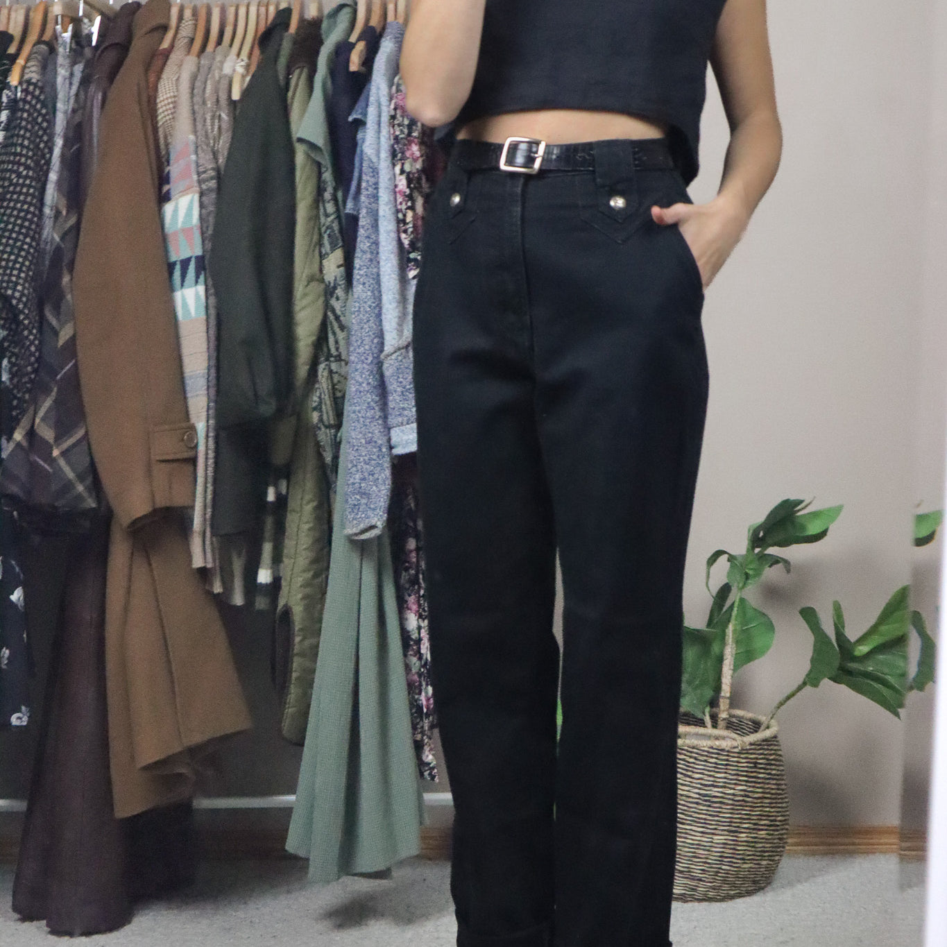 Vintage x Western Style Pleated Jeans (10)