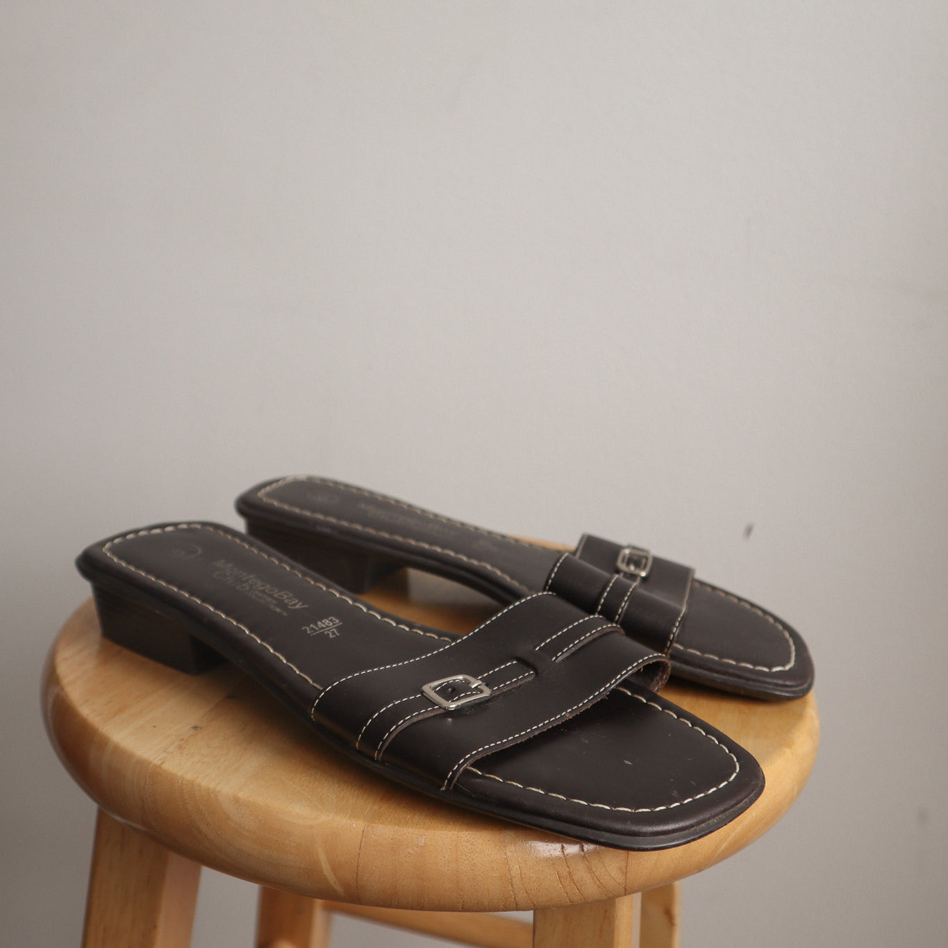 Vintage x Leather Buckle Slides (8)