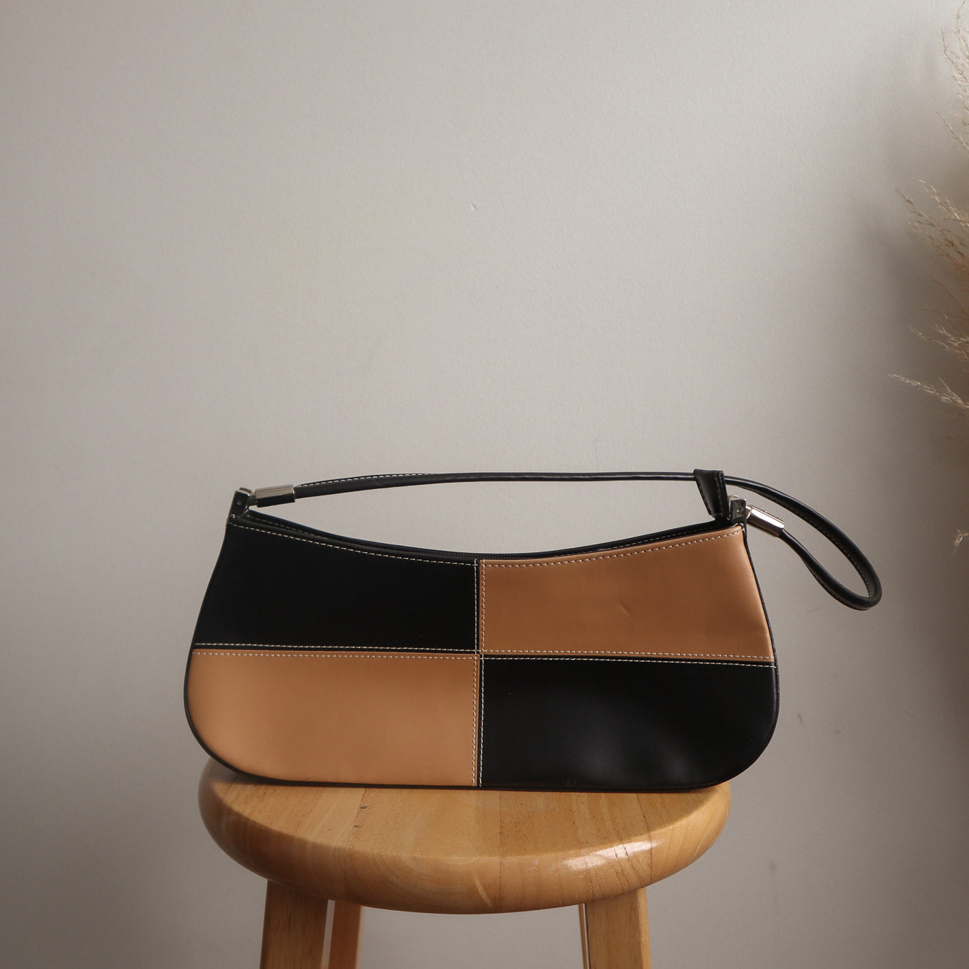Vintage x Checkered Faux Leather Purse
