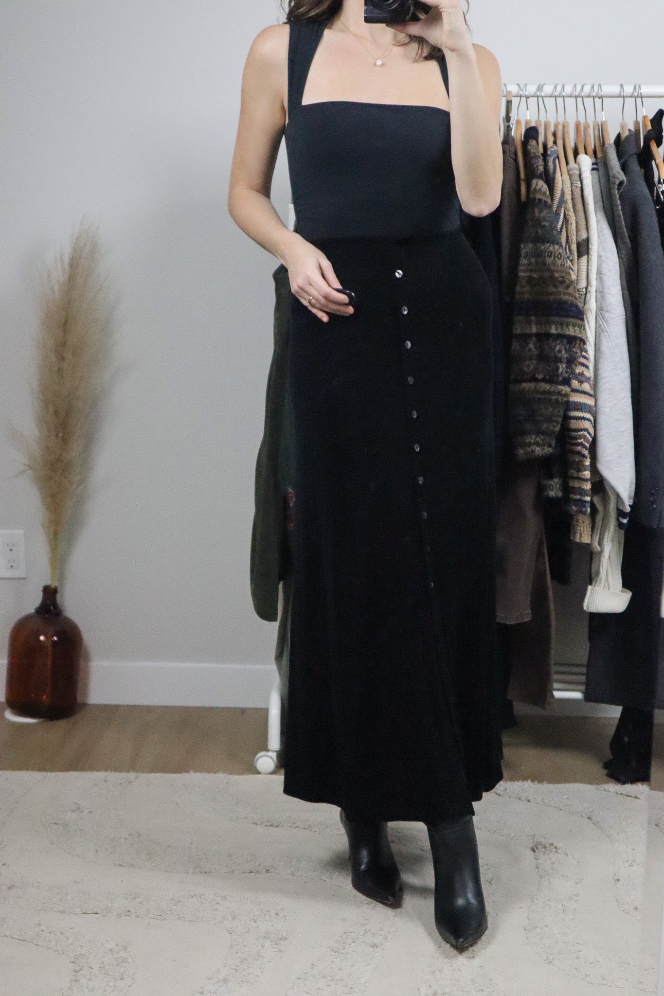 Made in USA x Vintage x Button Maxi Skirt (XL)