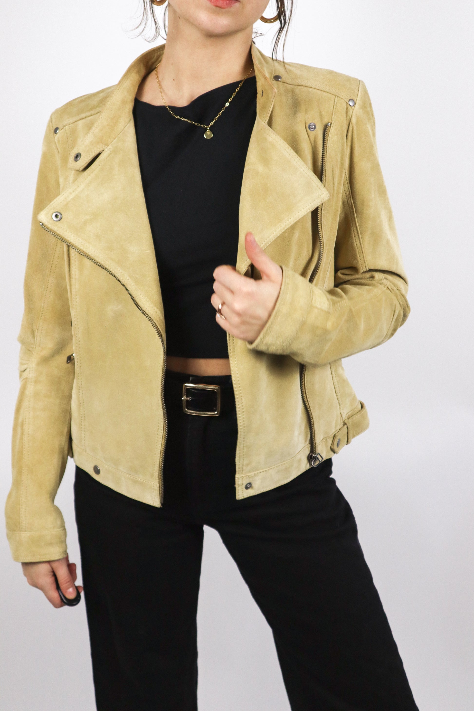 Danier x Suede Moto Jacket (XS)