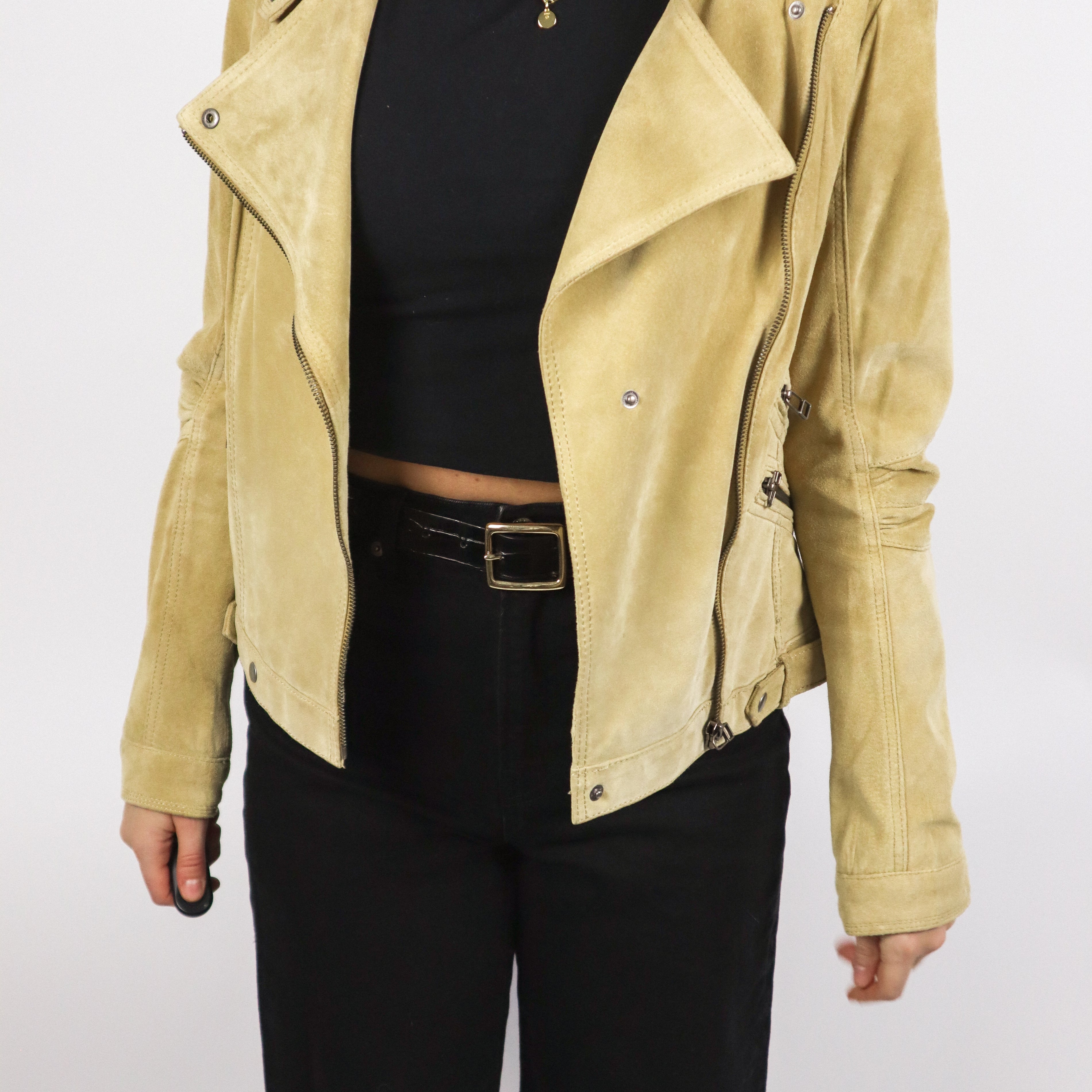 Danier x Suede Moto Jacket (XS)
