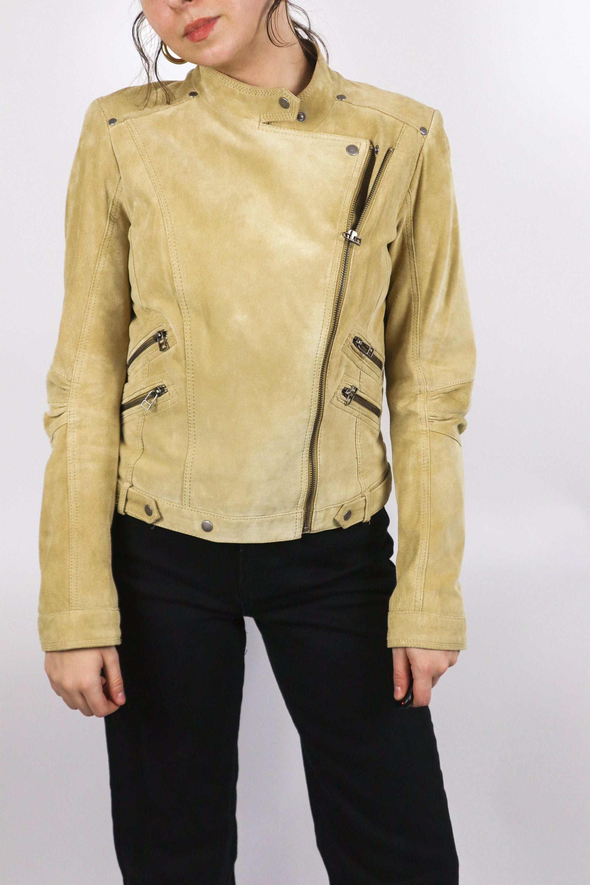Danier x Suede Moto Jacket (XS)