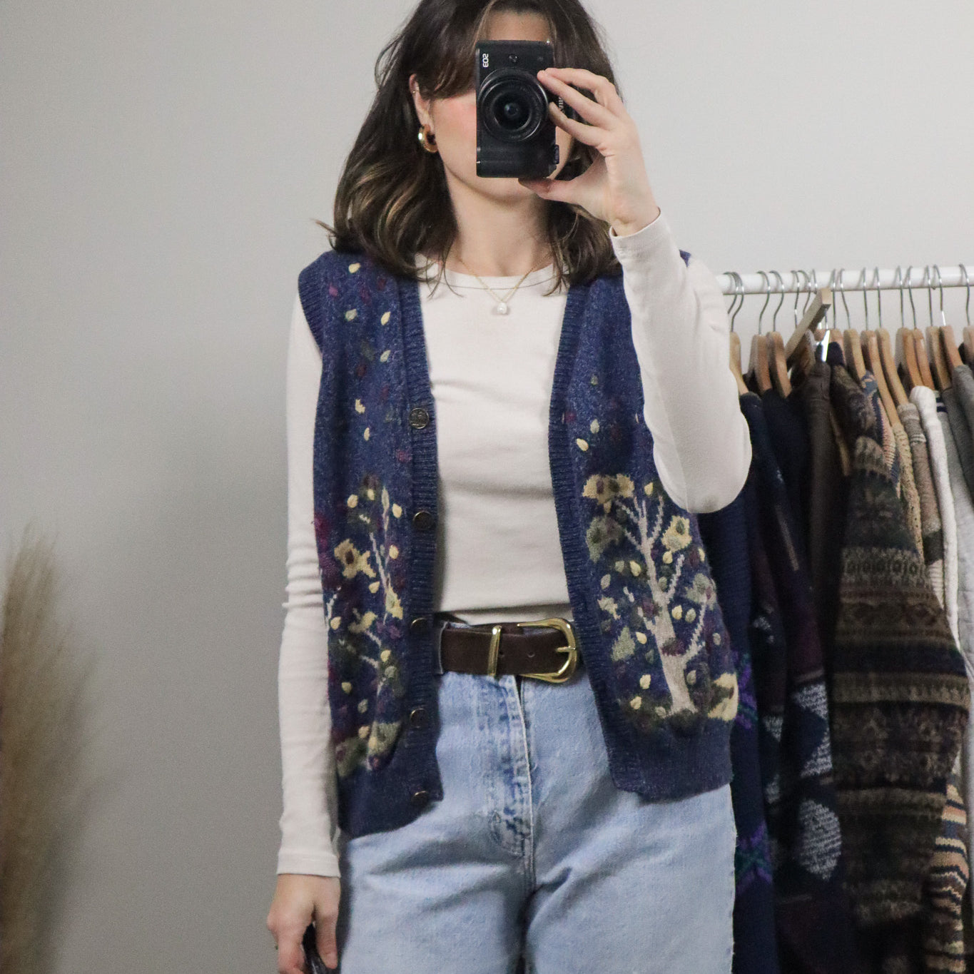 Vintage x Wool Blend Textured/Graphic Vest (M)