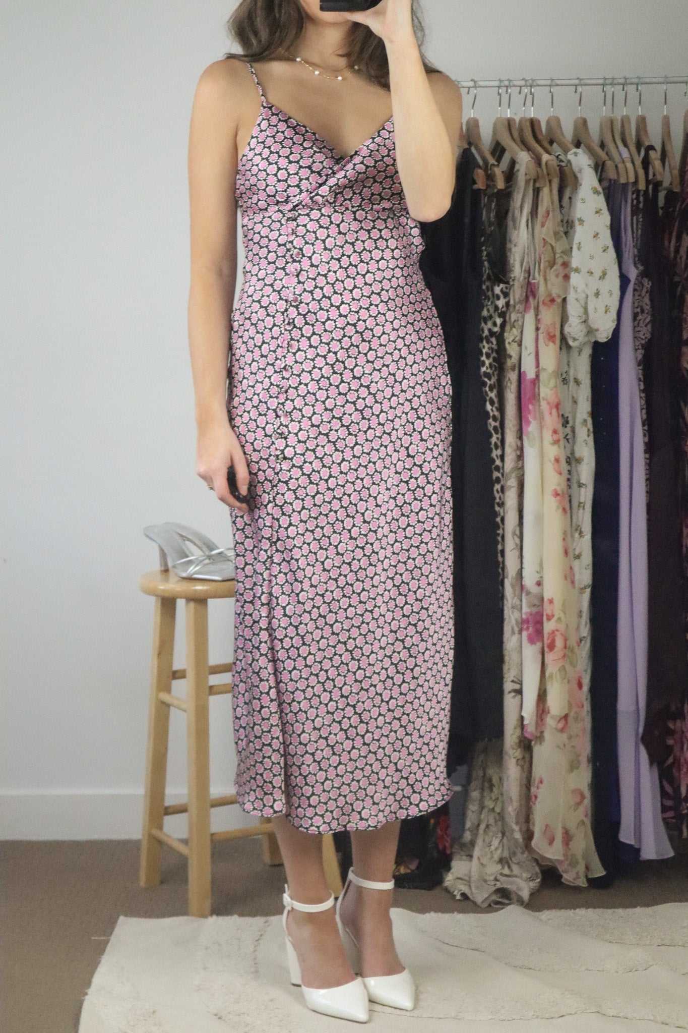 Modern x Satin Pattered Dress (XS)