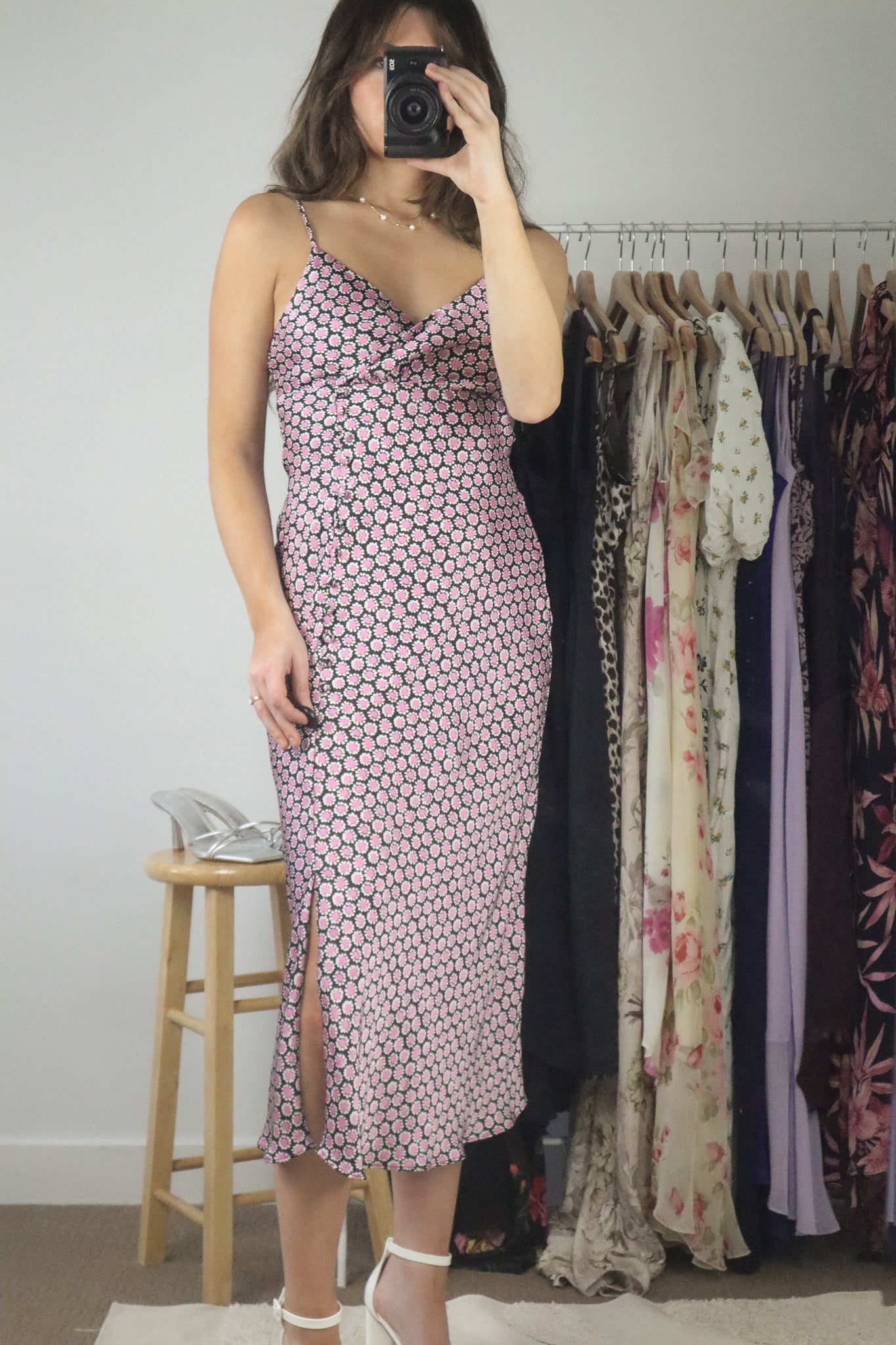 Modern x Satin Pattered Dress (XS)