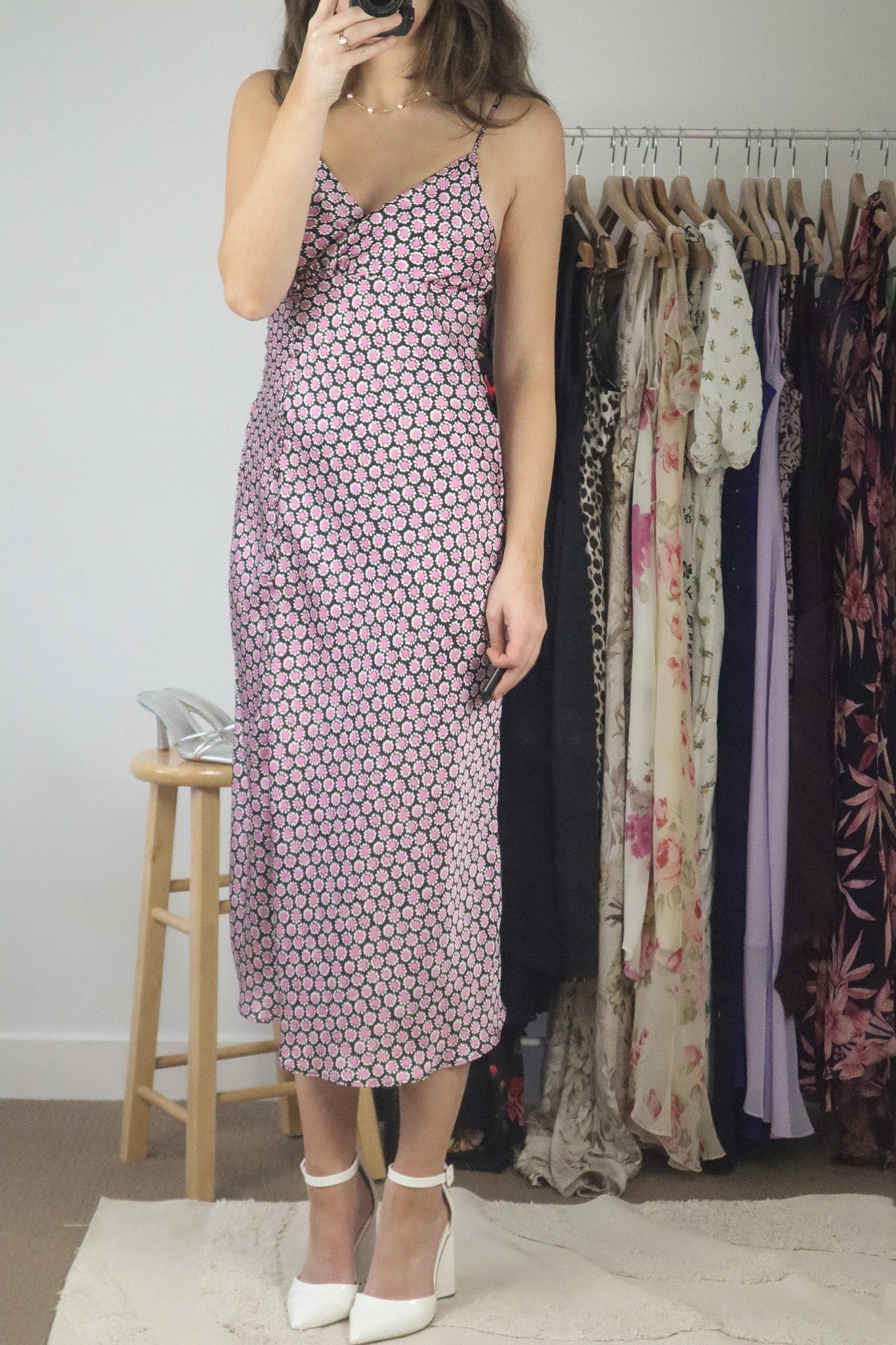 Modern x Satin Pattered Dress (XS)