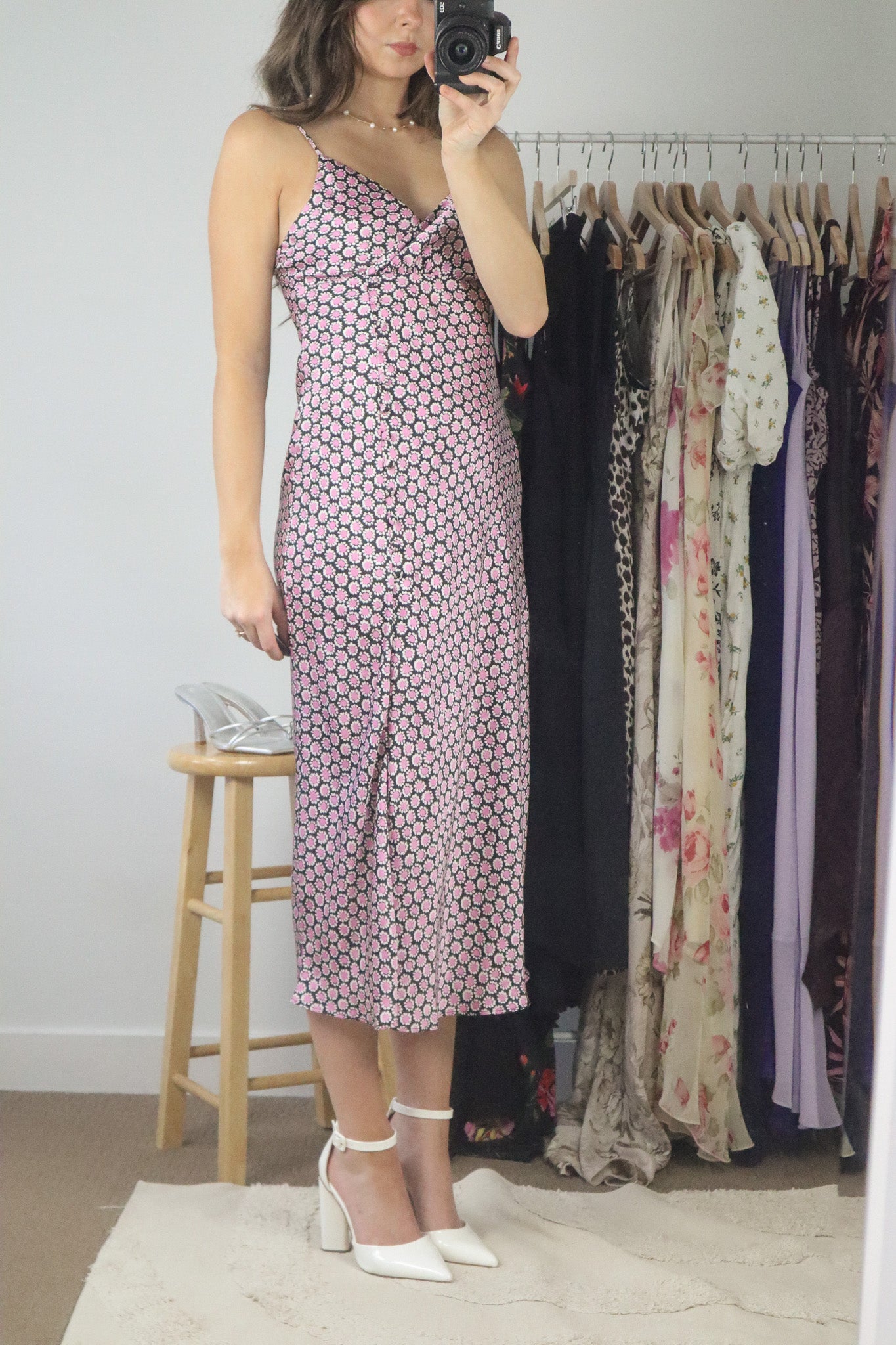 Modern x Satin Pattered Dress (XS)