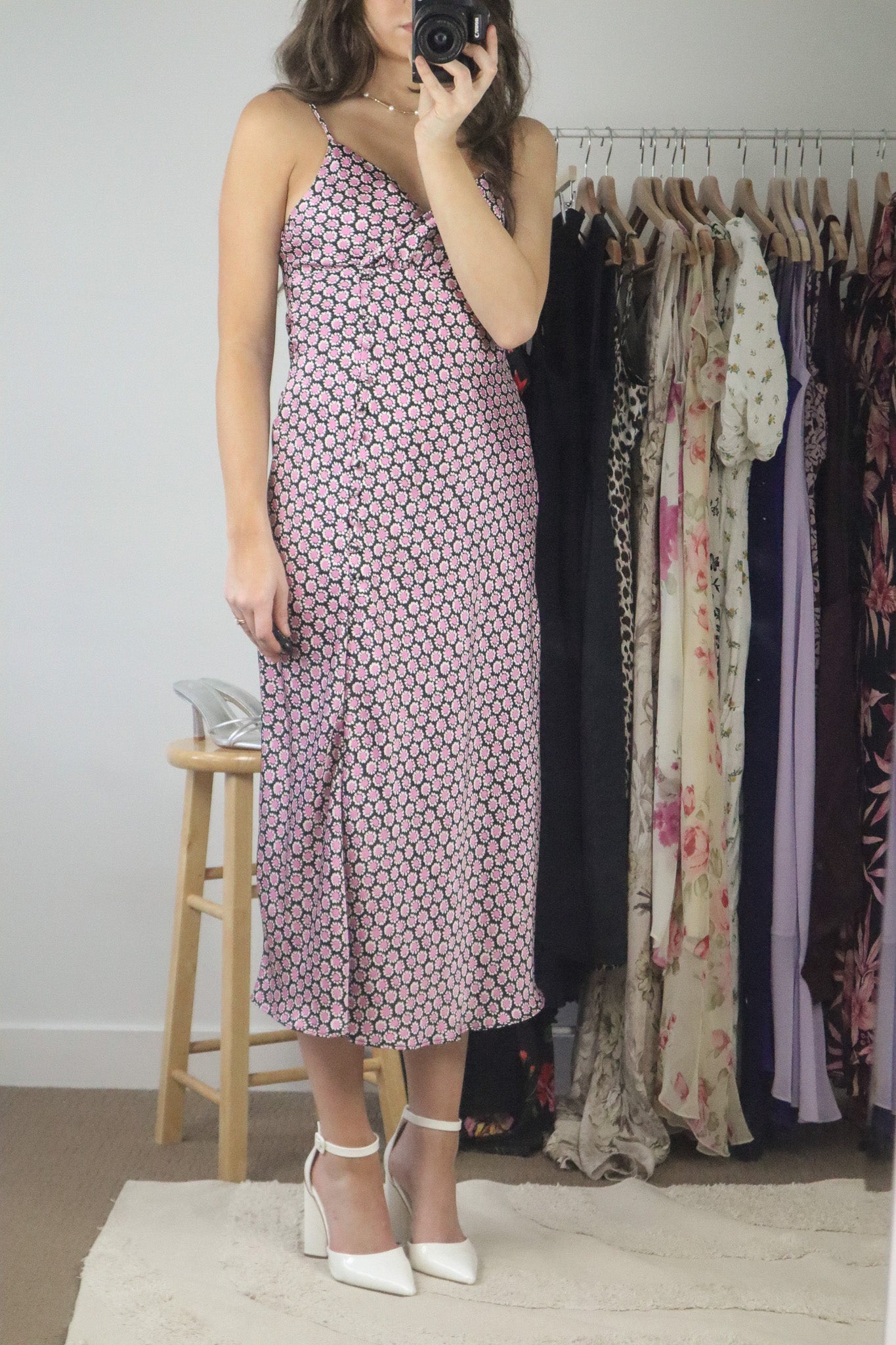 Modern x Satin Pattered Dress (XS)