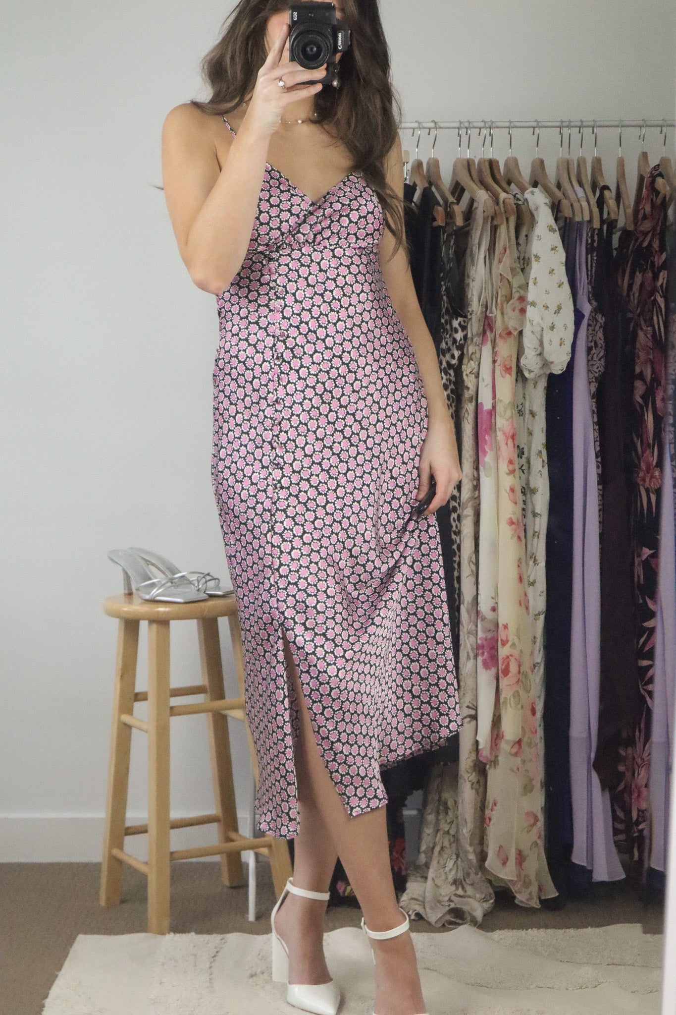 Modern x Satin Pattered Dress (XS)