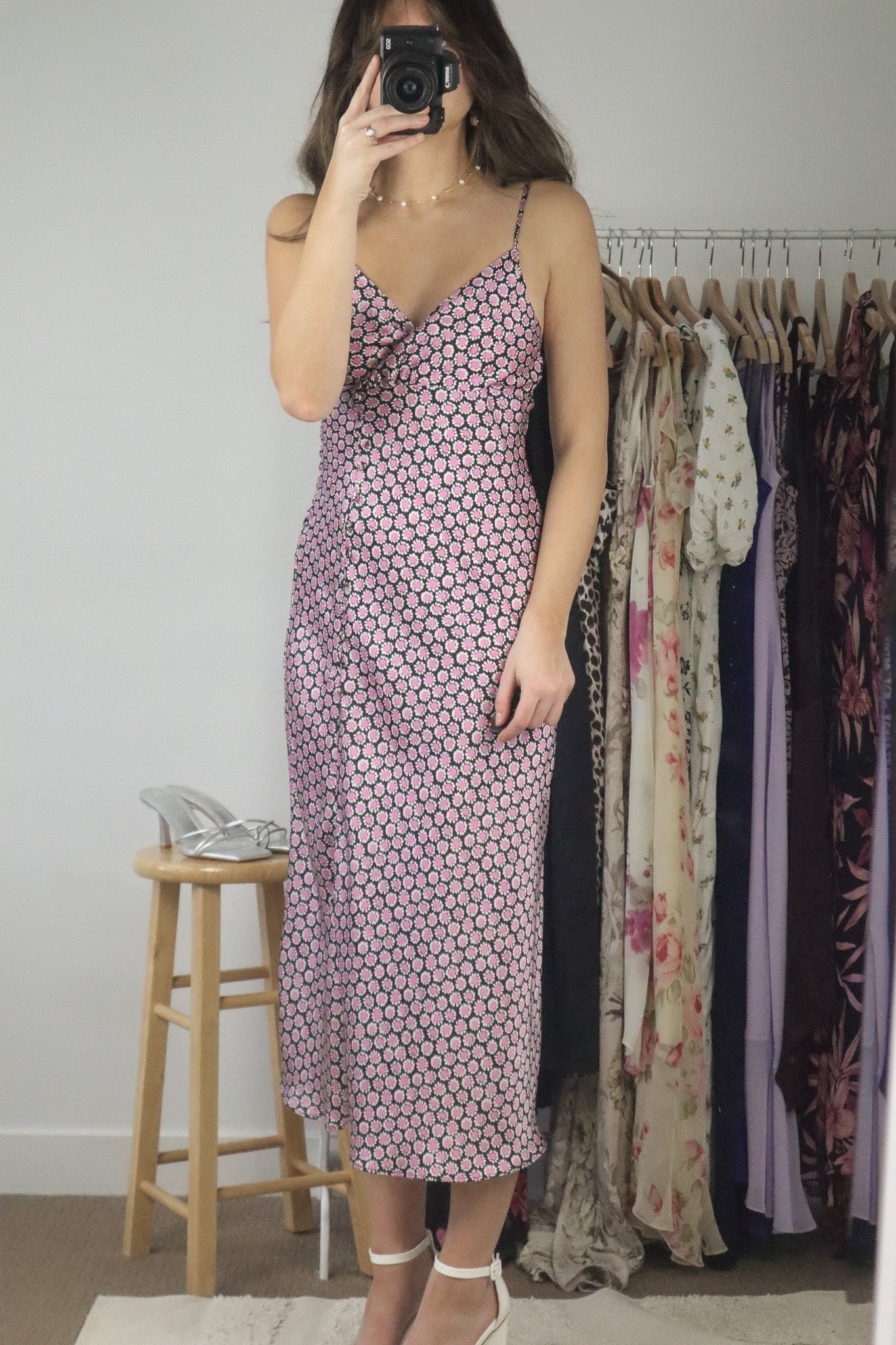 Modern x Satin Pattered Dress (XS)