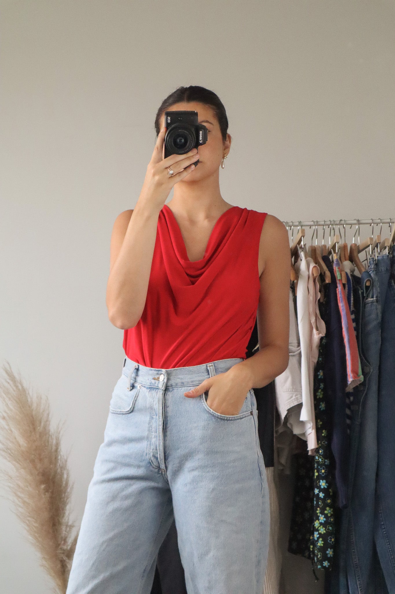 Made in Canada x Vintage x Cowl-Neck Tank (L)