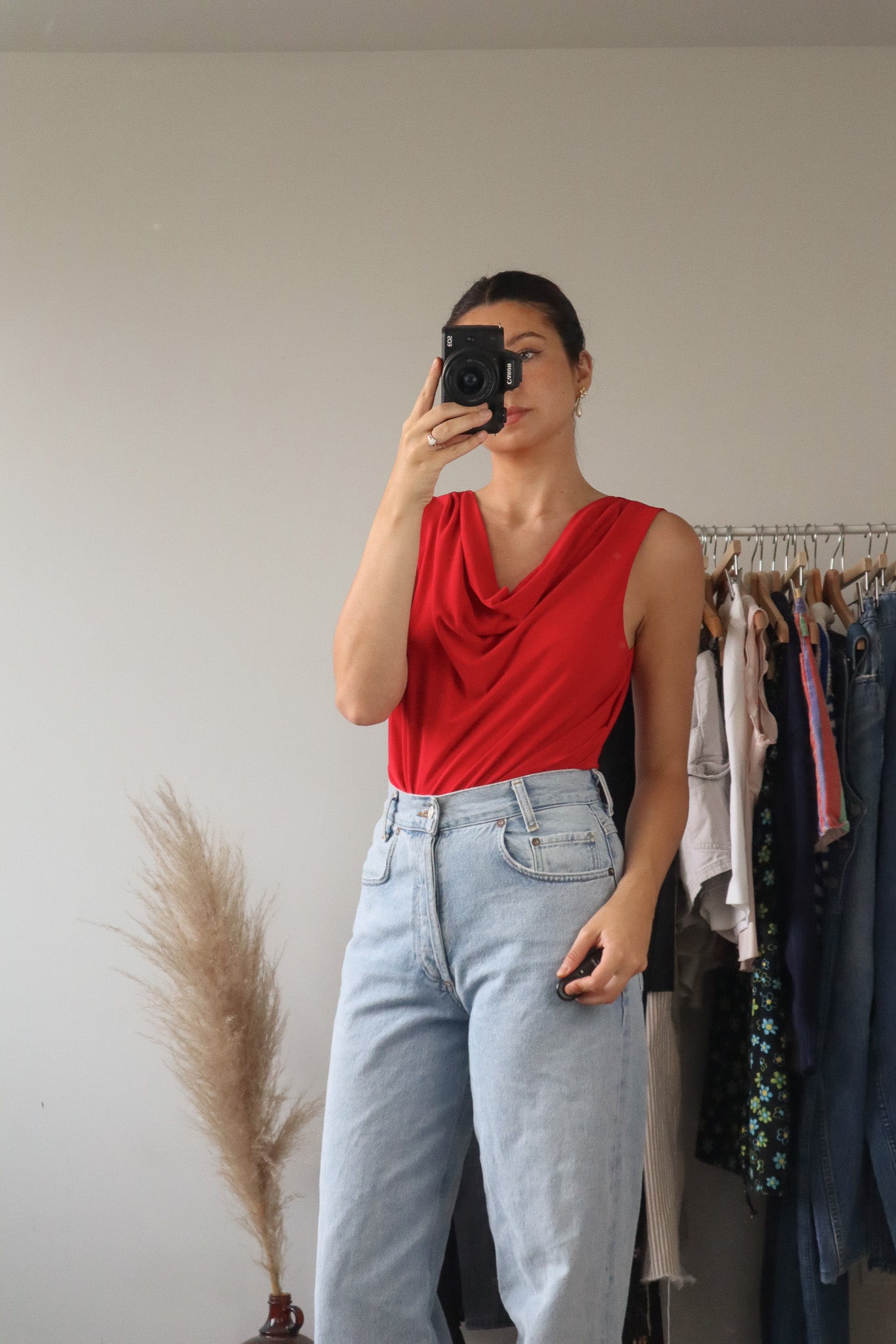 Made in Canada x Vintage x Cowl-Neck Tank (L)