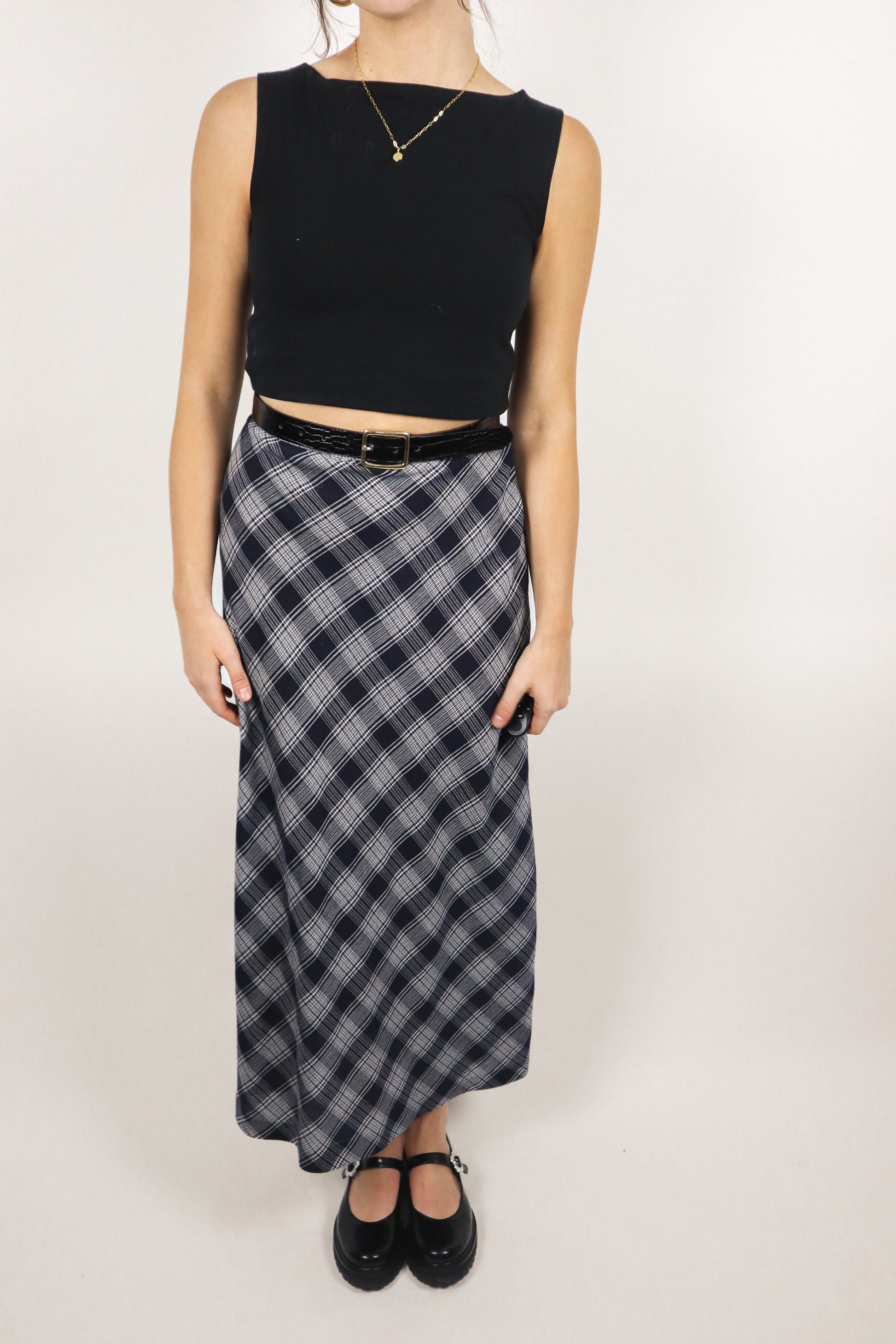 Made in Canada x Vintage x Plaid Maxi Skirt (10/12)