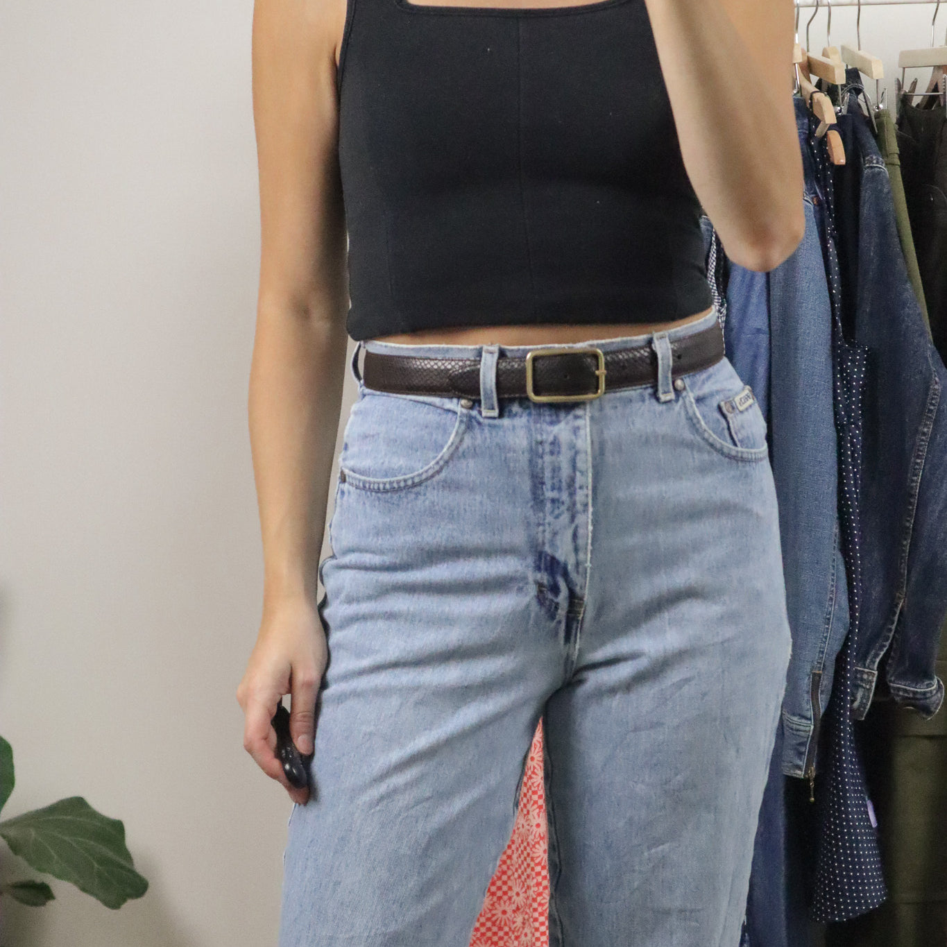 Made in Canada x Vintage x Leather Faux Snackskin Belt (XS/S)