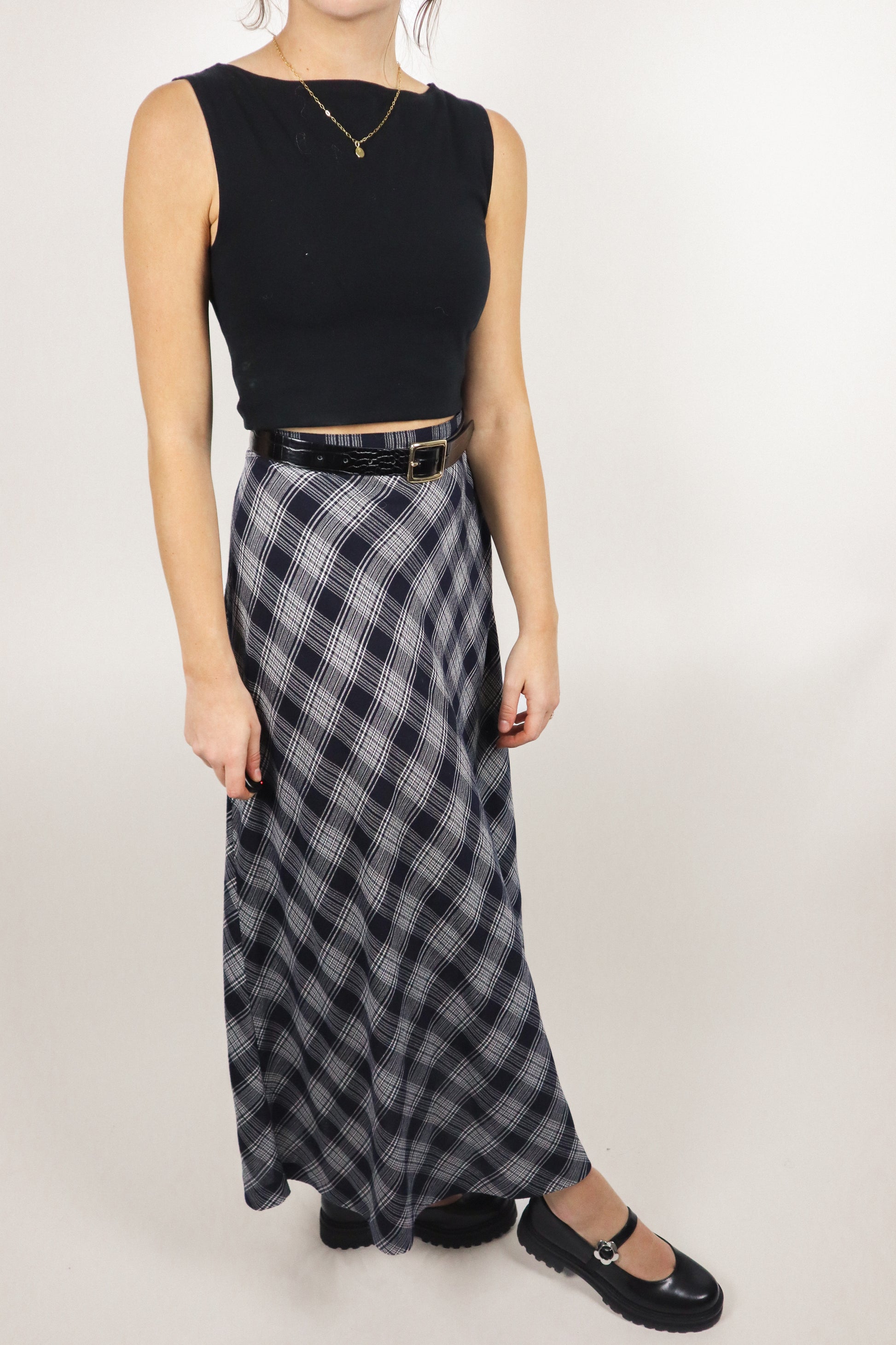 Made in Canada x Vintage x Plaid Maxi Skirt (10/12)