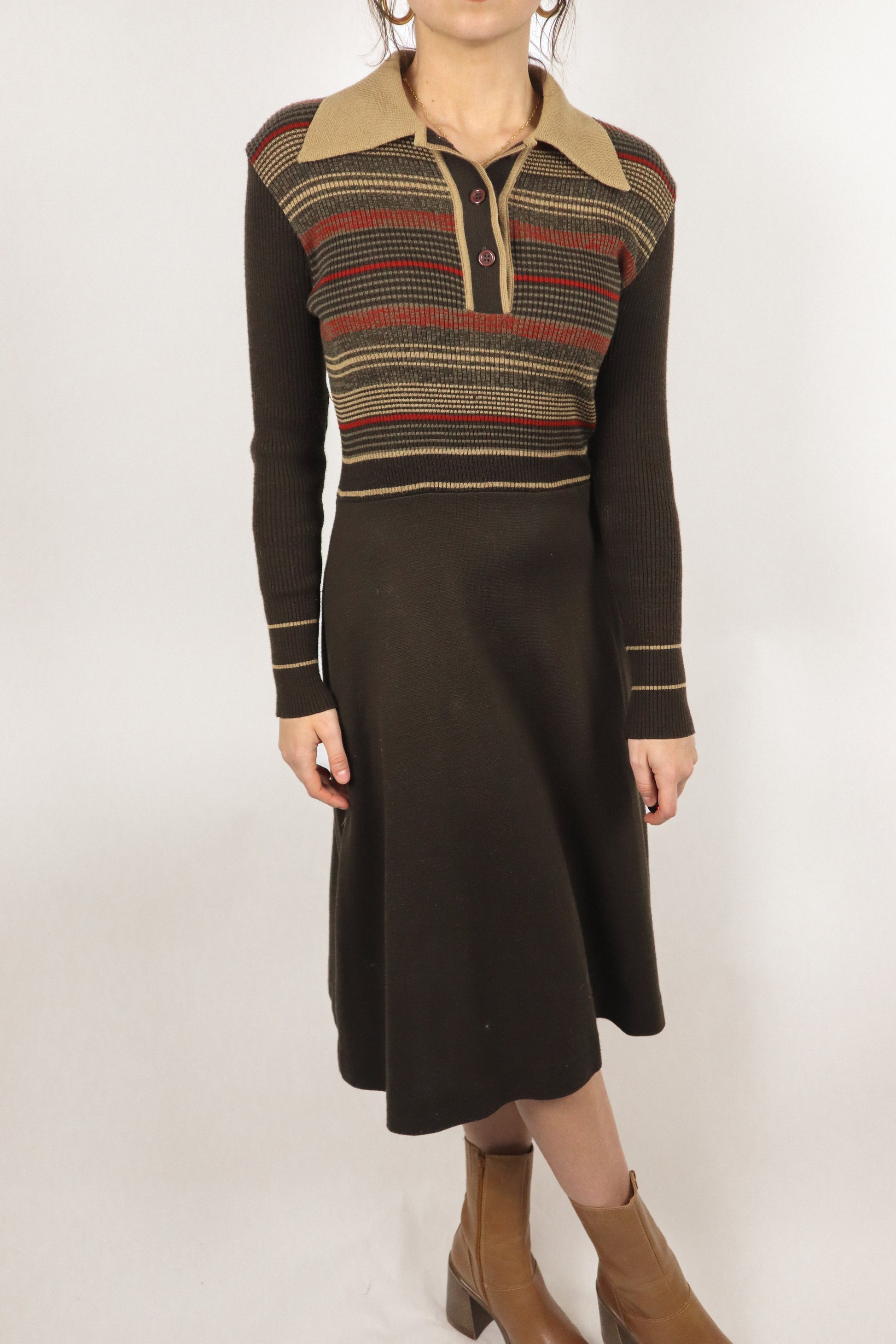 Vintage 70s x Collared Maxi Dress (6)