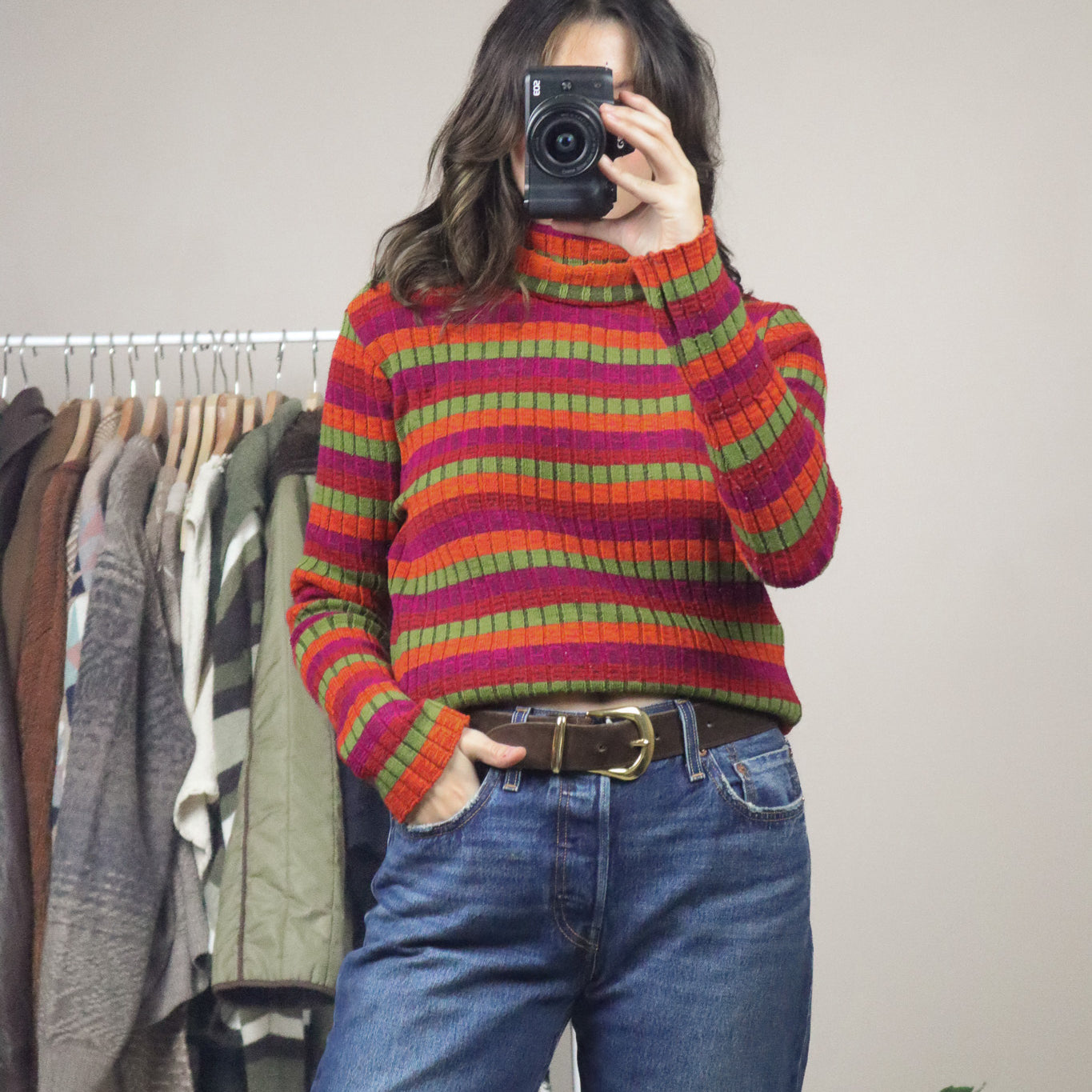 Made in Canada x Vintage x Striped Turtleneck (M)