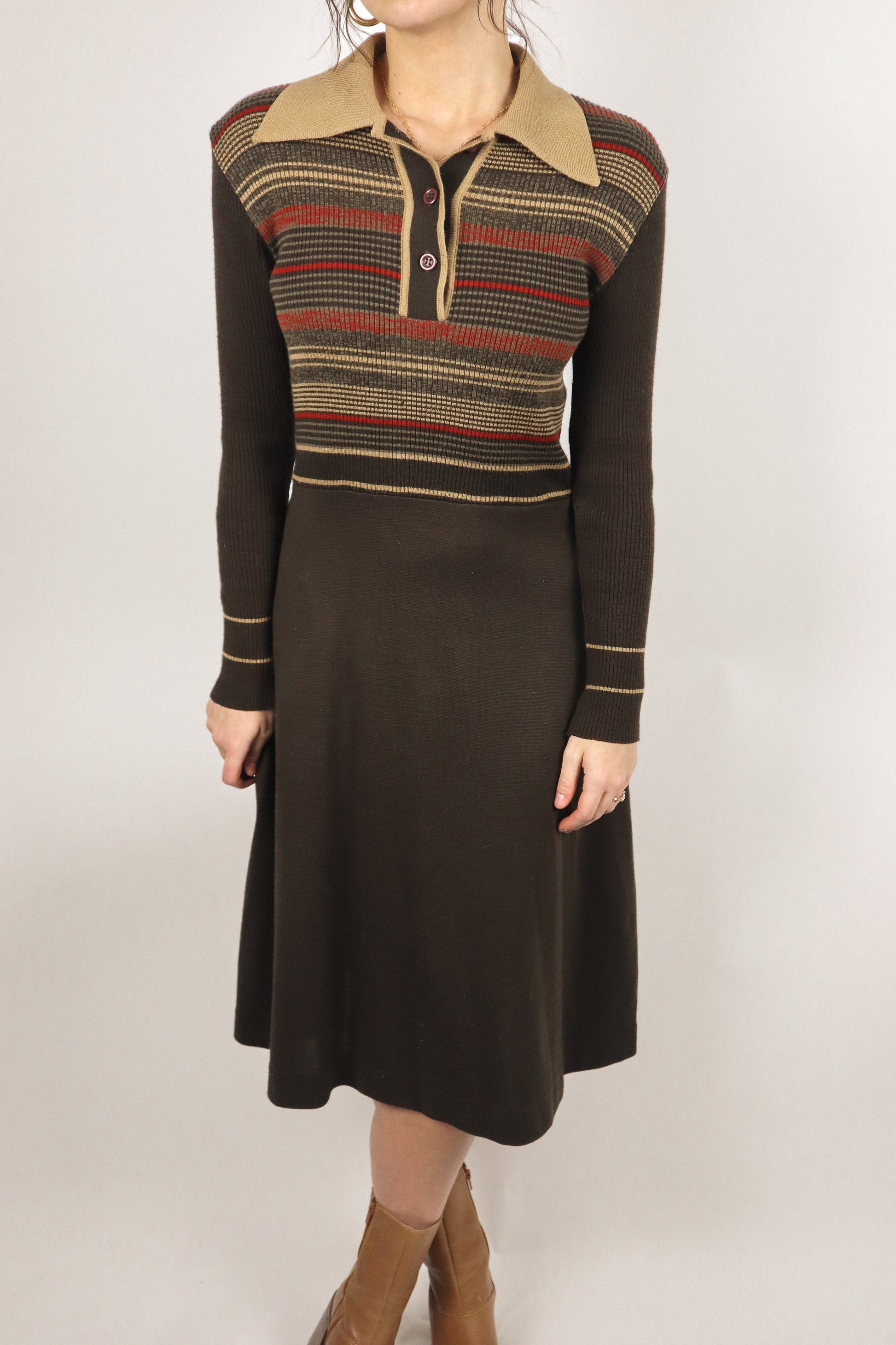 Vintage 70s x Collared Maxi Dress (6)