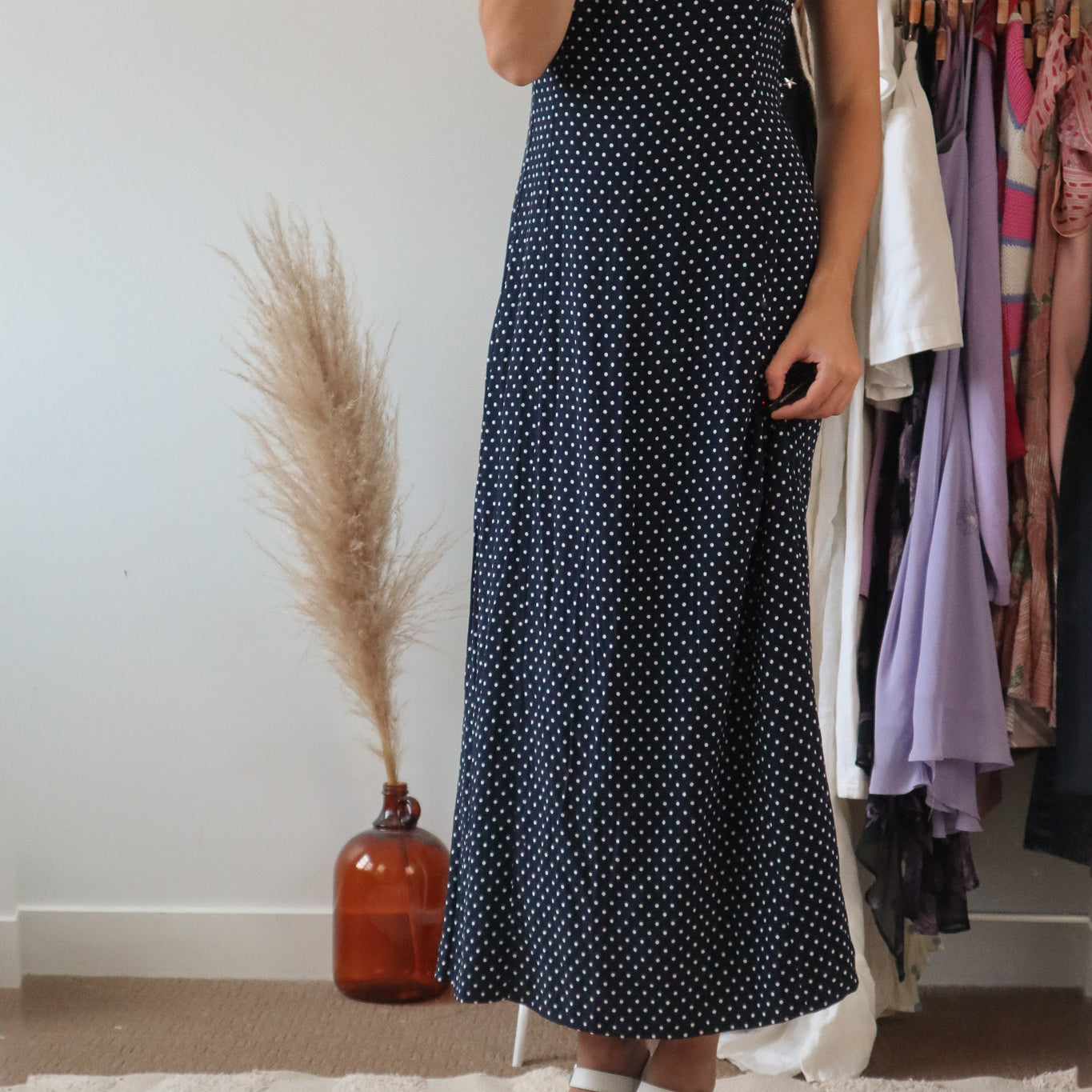 Made in Canada x Vintage x Polka Dot Maxi Dress (8)