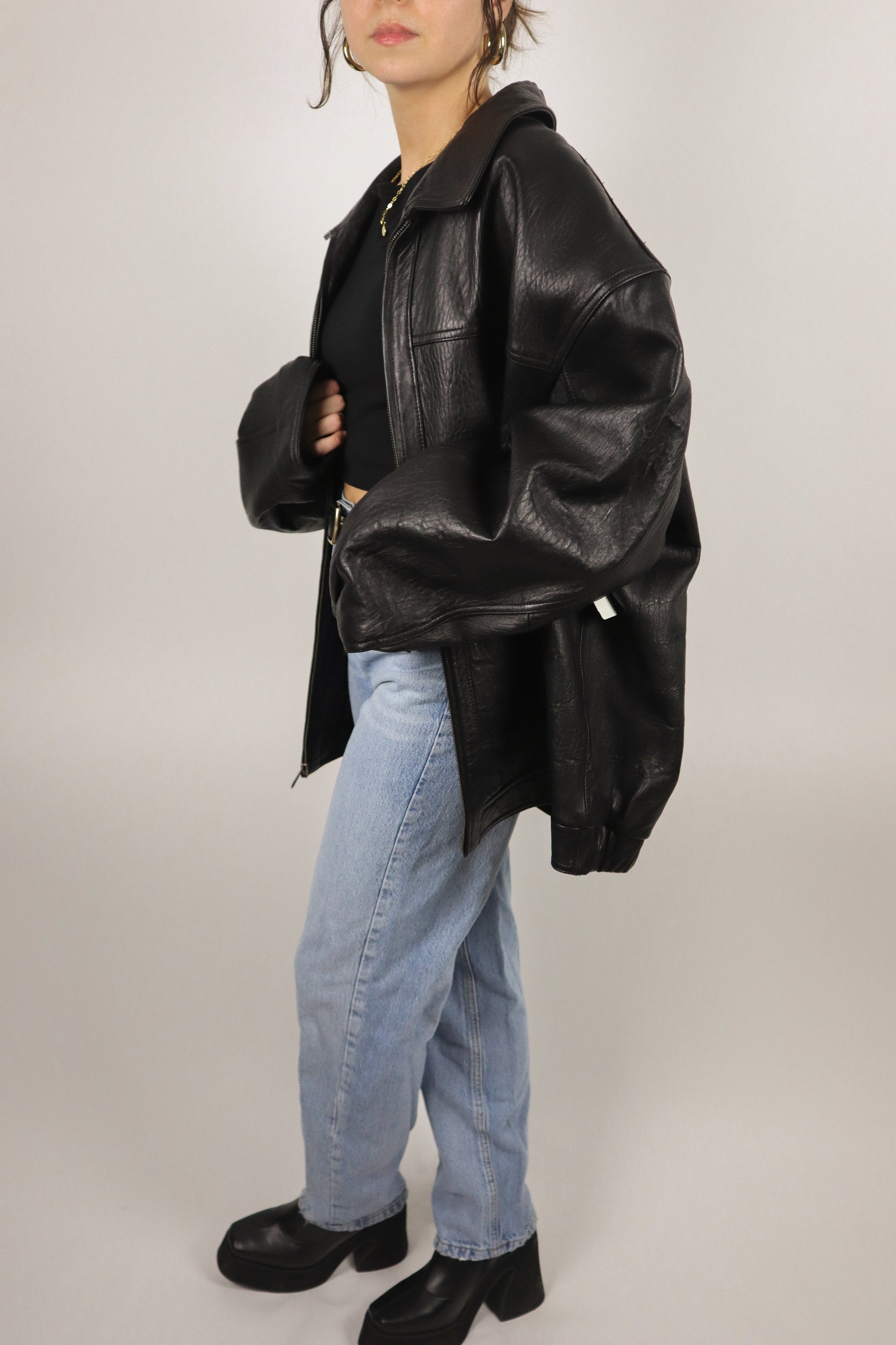 Vintage x Leather Jacket (XL/XXL)