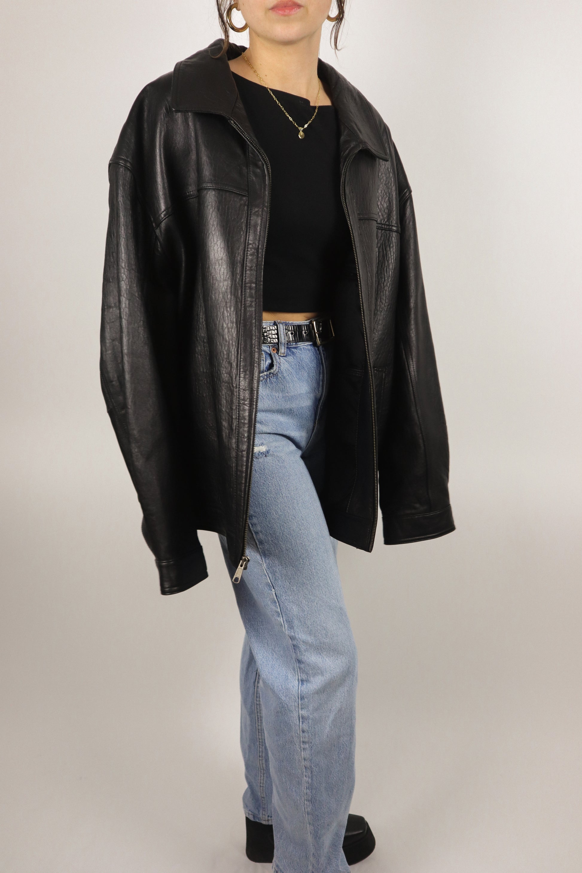 Vintage x Leather Jacket (XL/XXL)