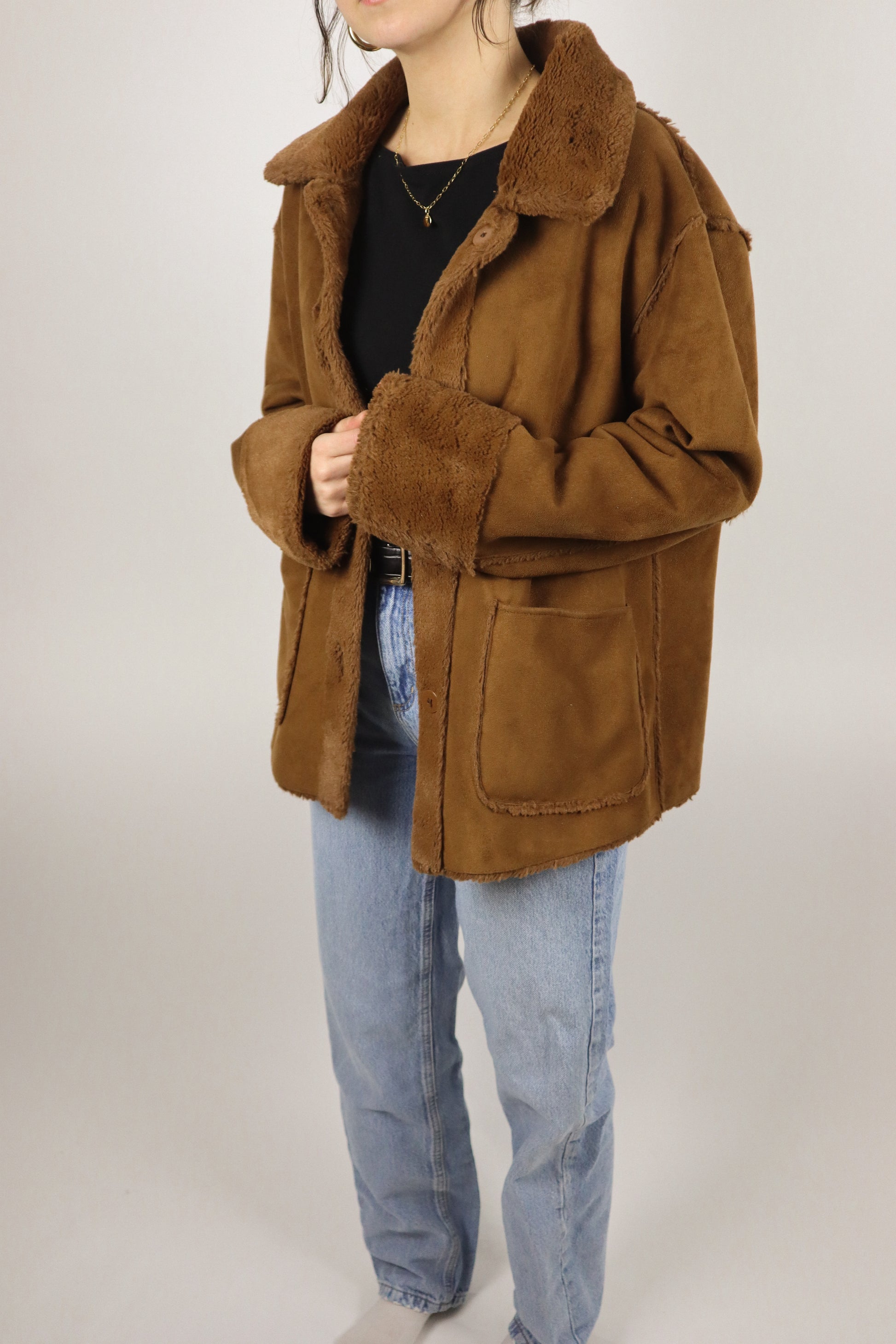 Vintage x Reversible Faux Fur Coat (M/L)