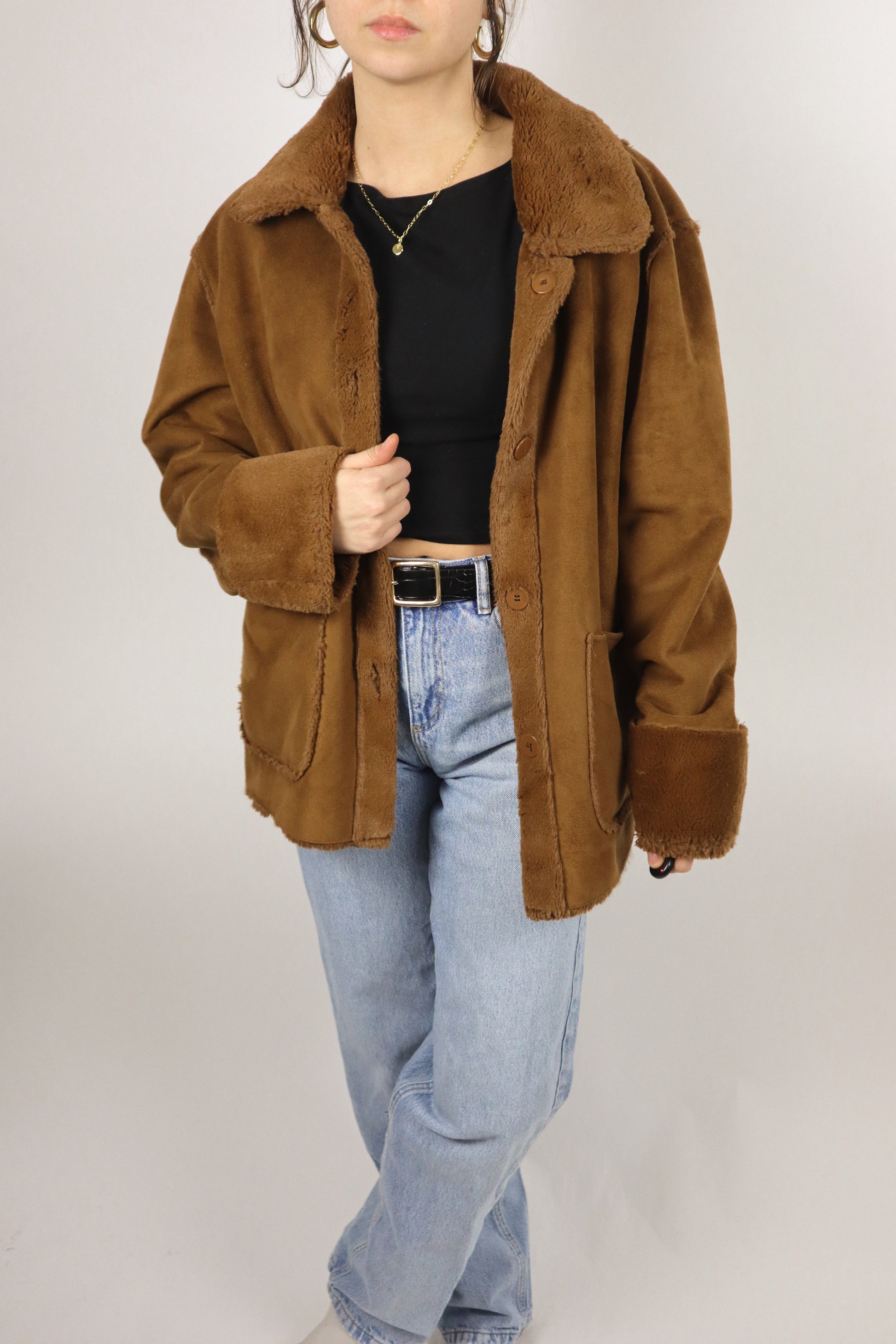 Vintage x Reversible Faux Fur Coat (M/L)