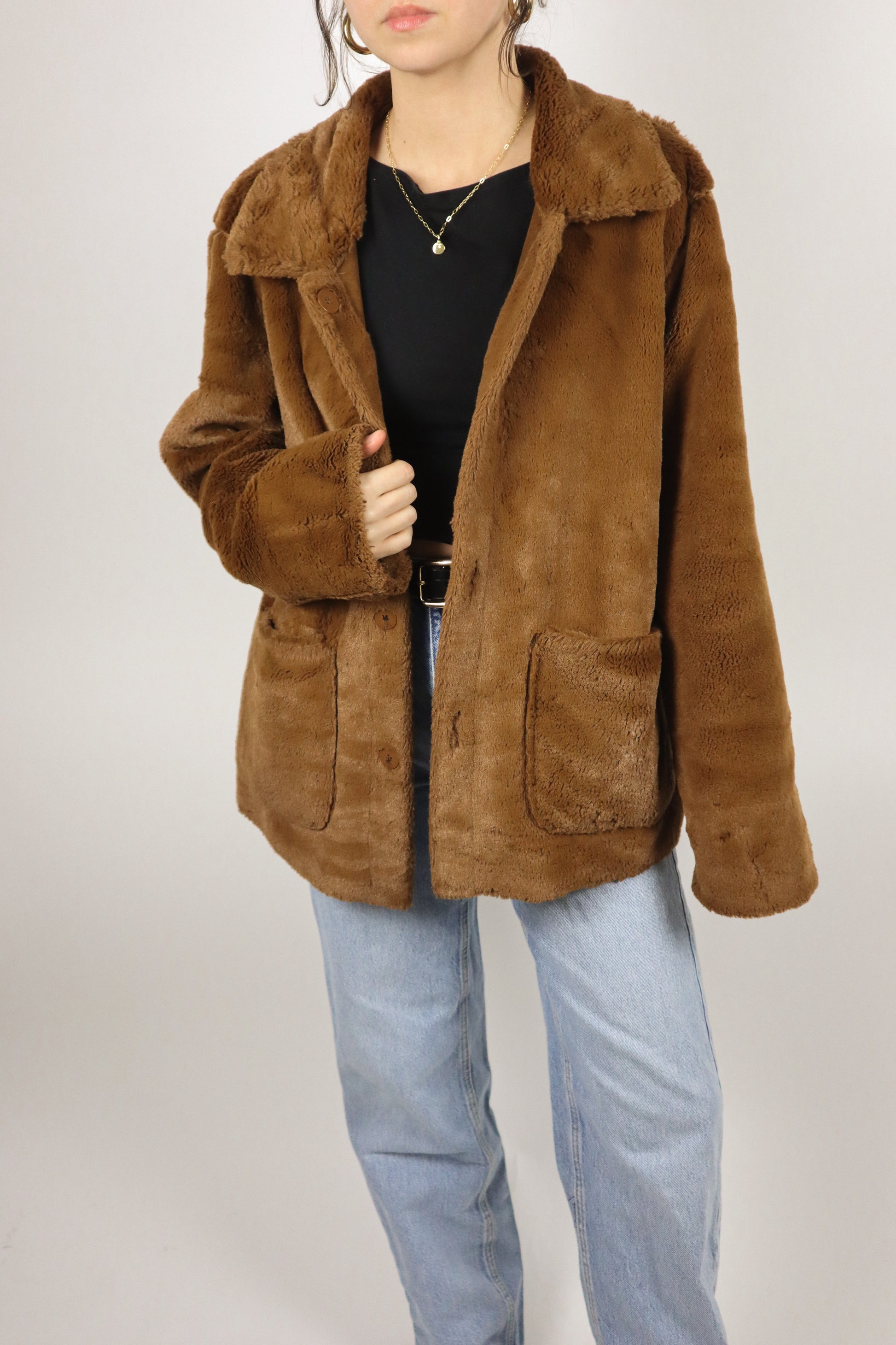 Vintage x Reversible Faux Fur Coat (M/L)