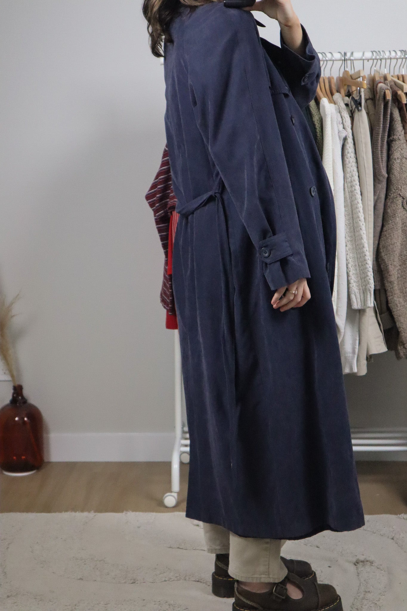 Vintage x Faux Suede Trench Coat (10)