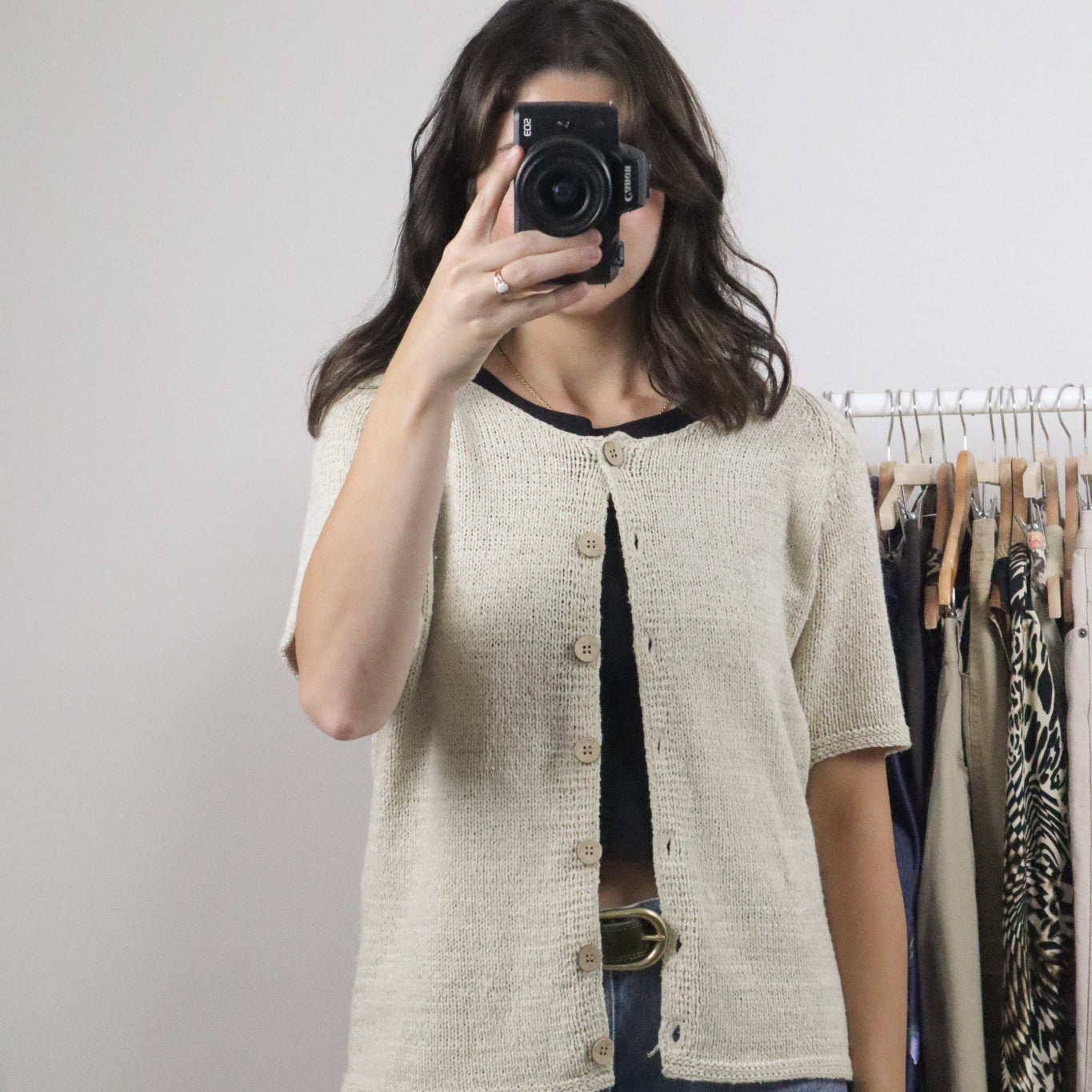 Vintage x Chunky Short Sleeve Cardigan (M)