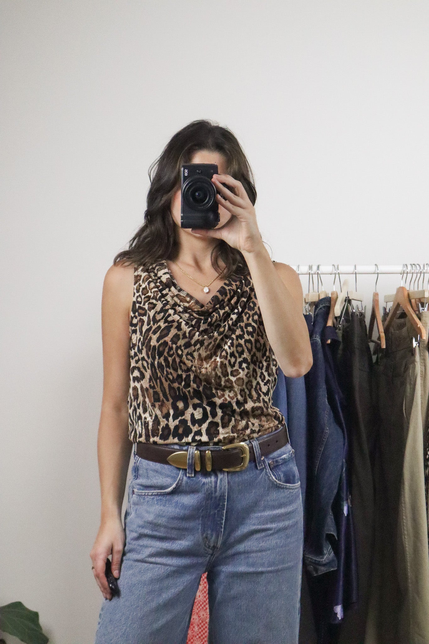 Made in Canada x Vintage x Cheetah Print Cowlneck (L)