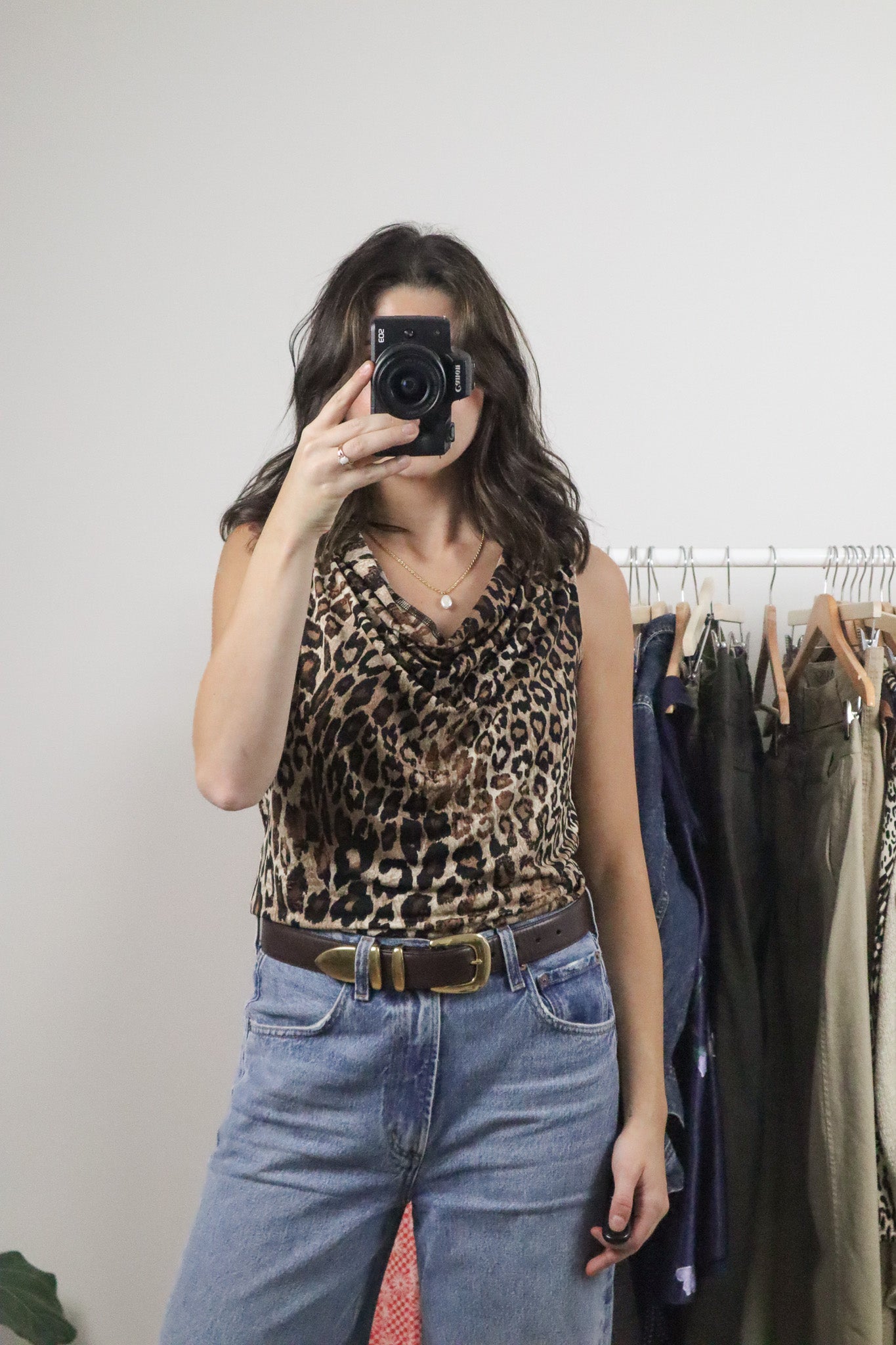 Made in Canada x Vintage x Cheetah Print Cowlneck (L)