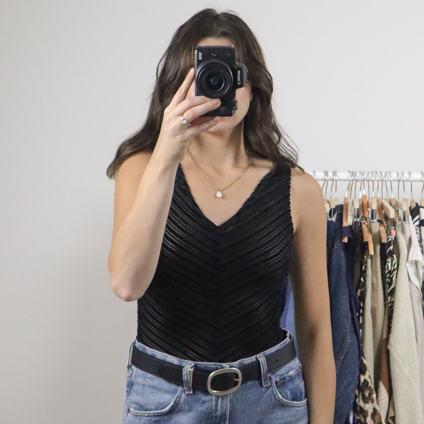 Made in Canada x Vintage x Velvet & Mesh Tank (XS/S)
