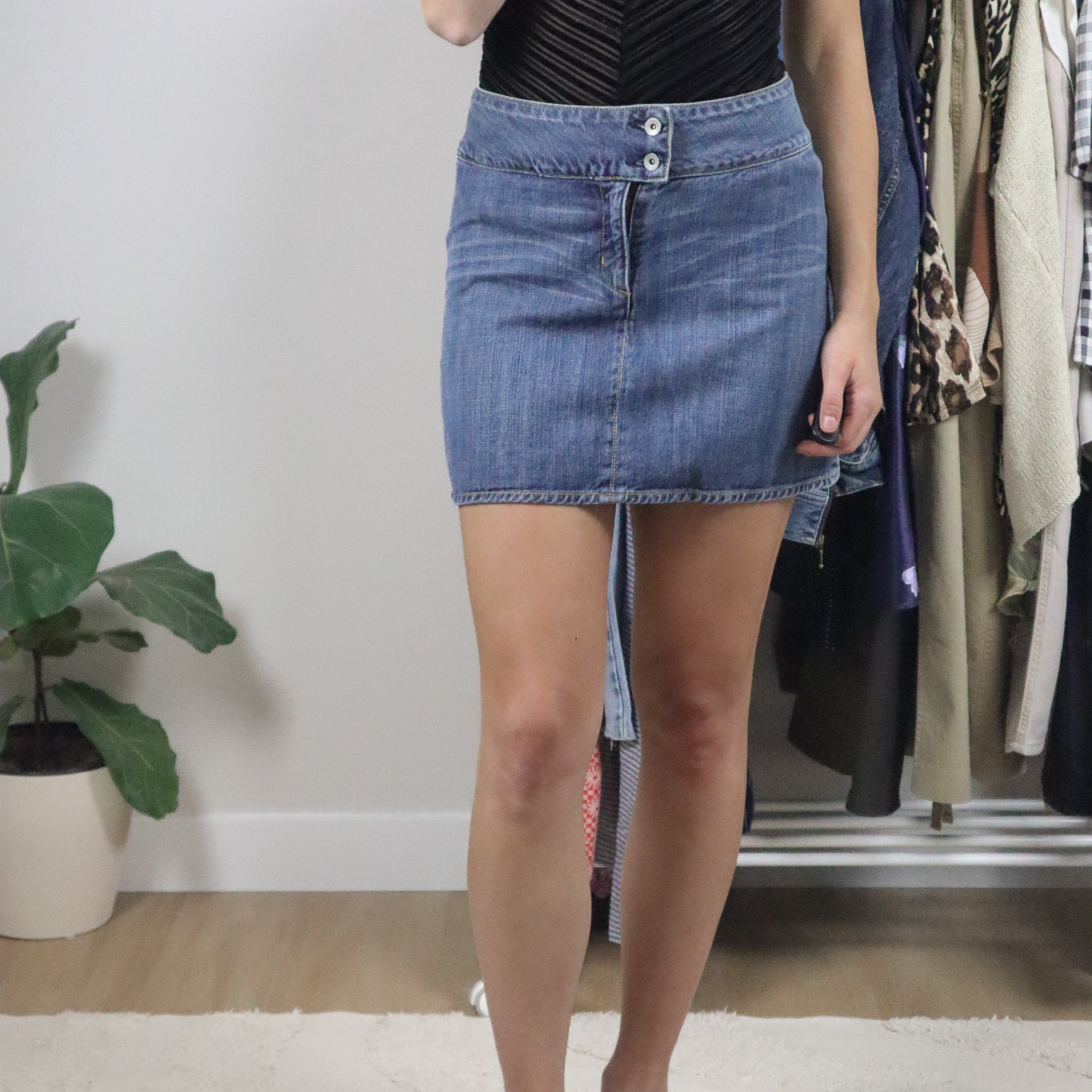 Made in the USA x Vintage x Denim Mini Skirt (S)