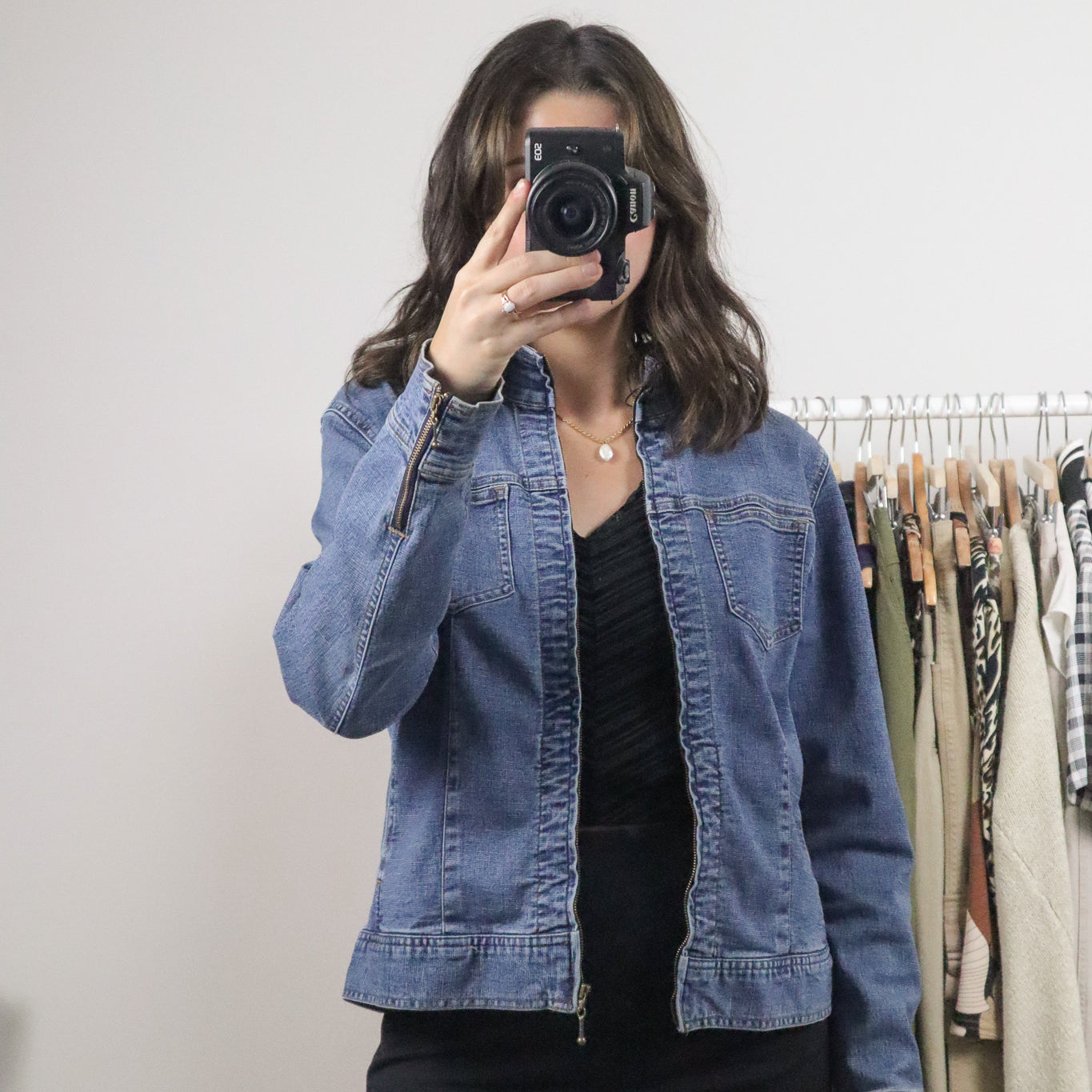 Vintage x Lightweight Denim Collared Jacket (S)
