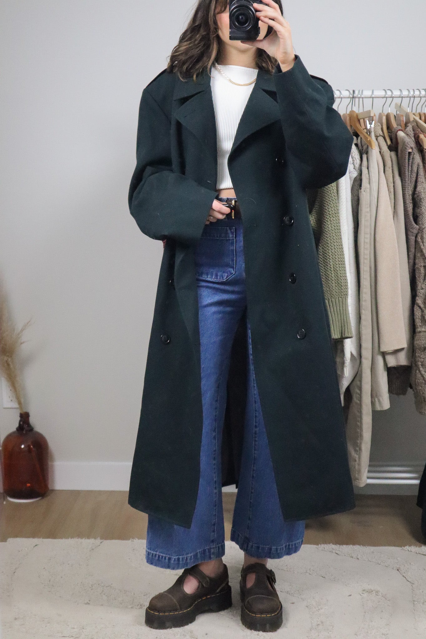 Vintage x 80s x Wool Trench Coat (L/XL)