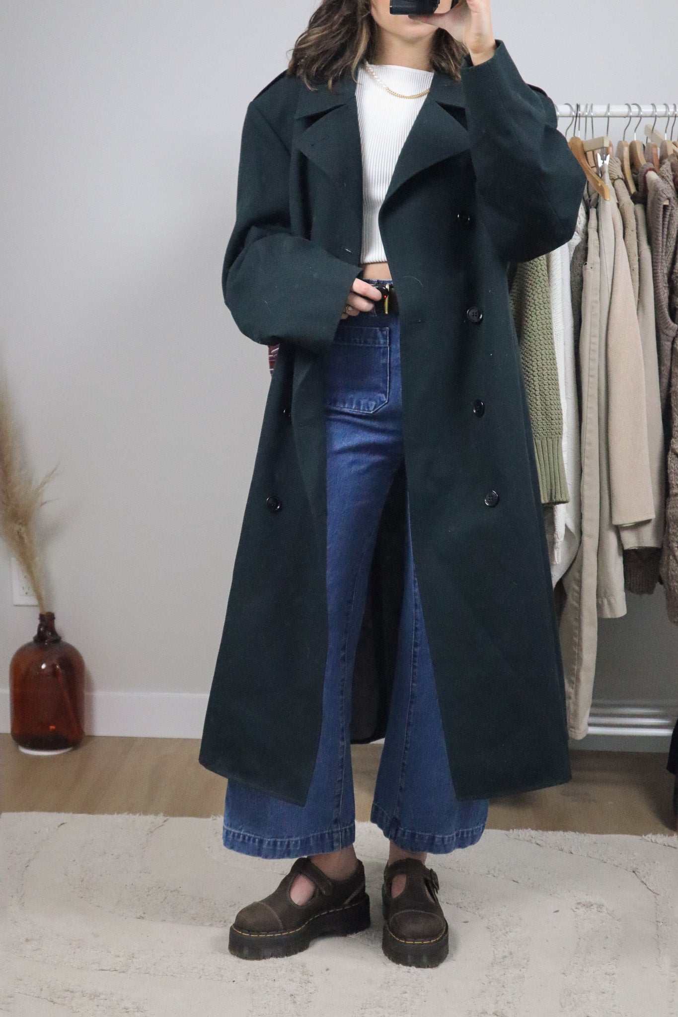 Vintage x 80s x Wool Trench Coat (L/XL)