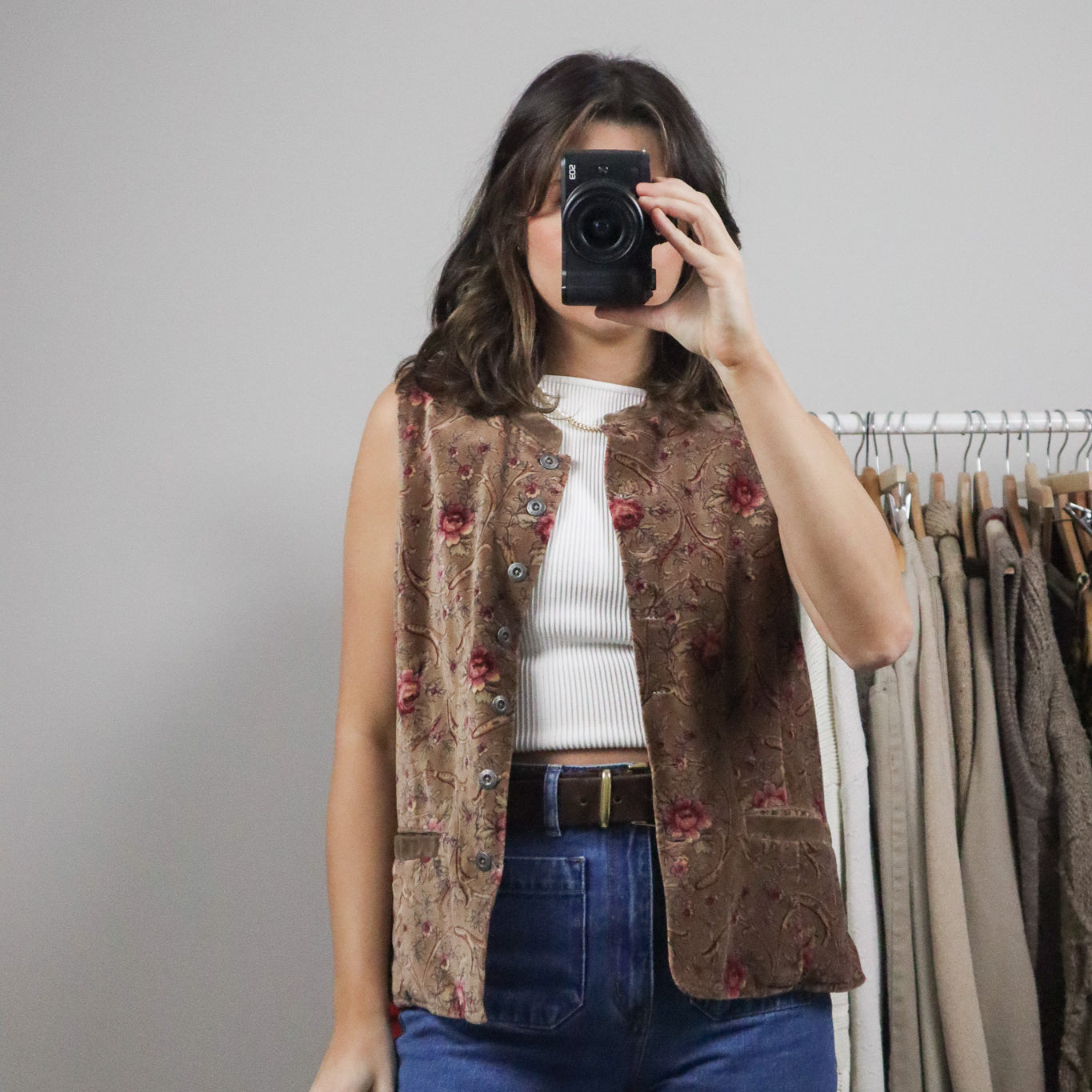 April Cornell x Velvet Cotton Flower Vest (S/M)