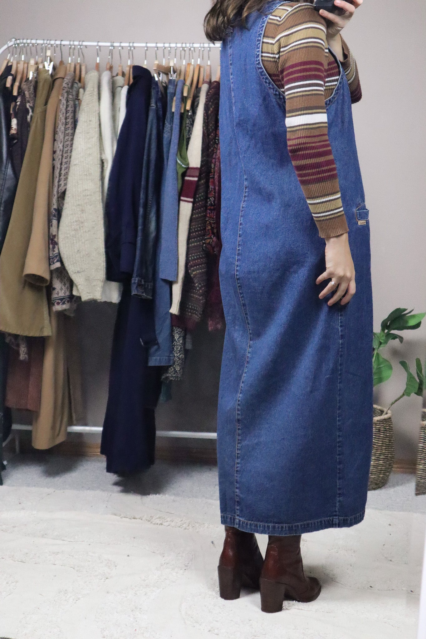Vintage x Denim Button Up Maxi Dress (M)