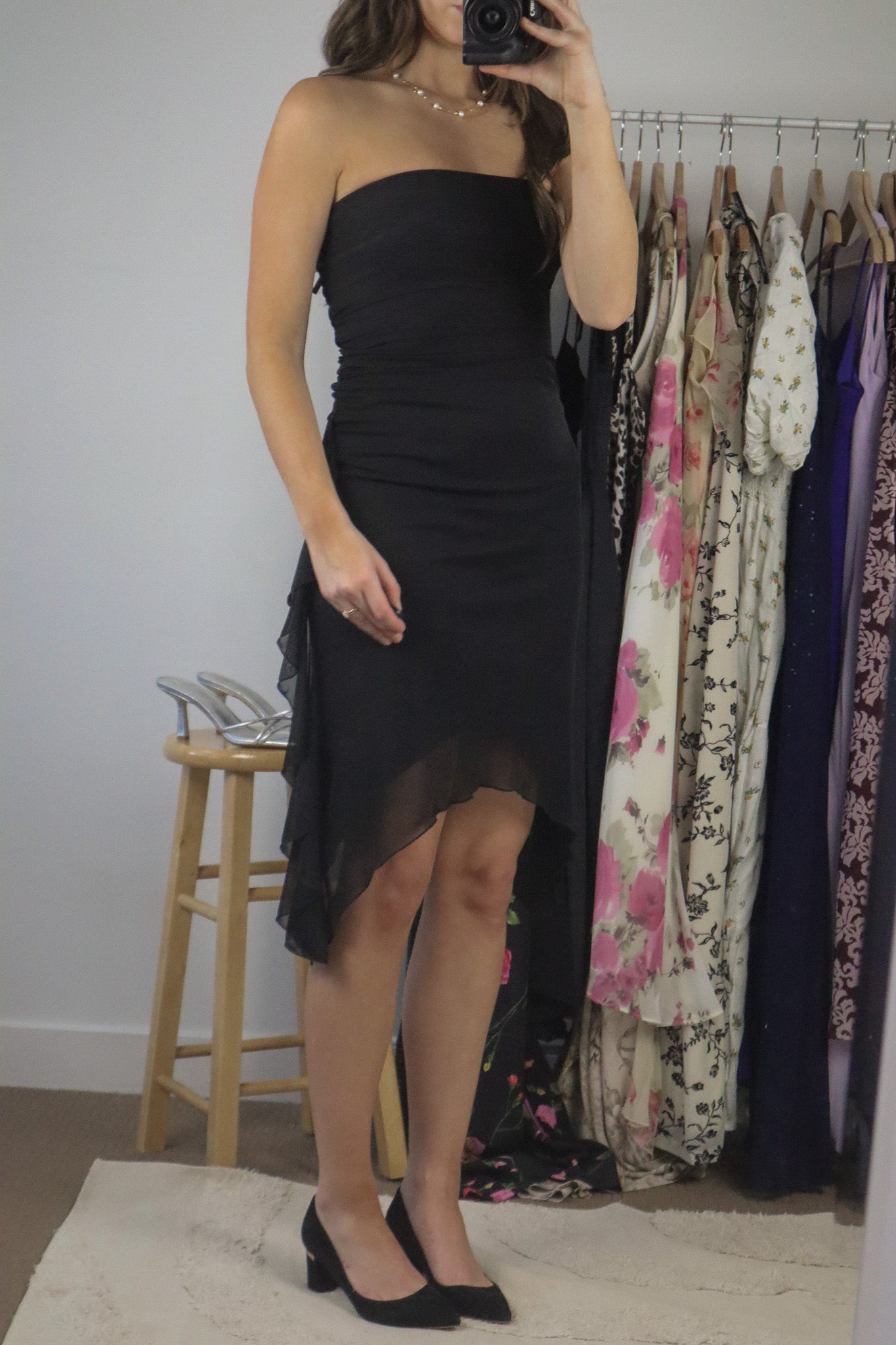 Vintage x Mesh Strapless Dress (XS)