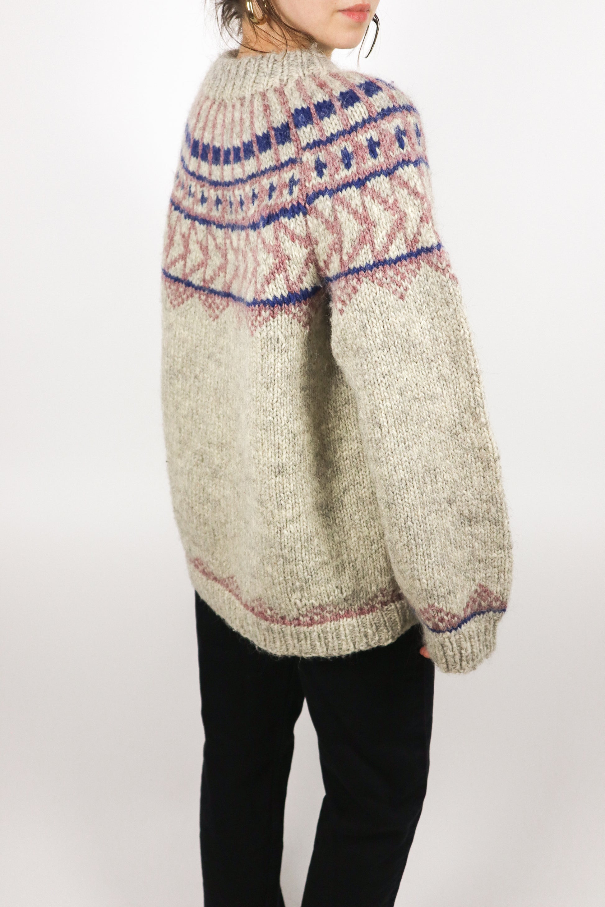 Hand Knit x Wool Fair Isle Chunky Knit (M-XL)