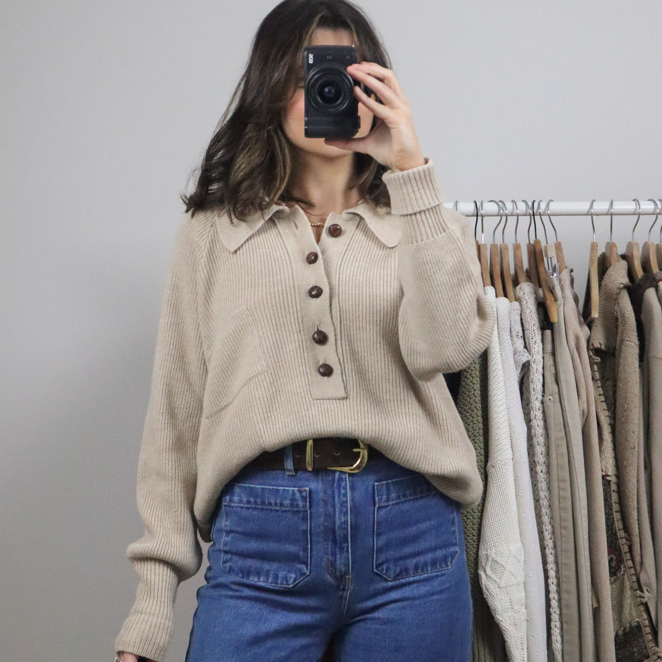 Vintage x Wool Blend Collared Knit (S-M)