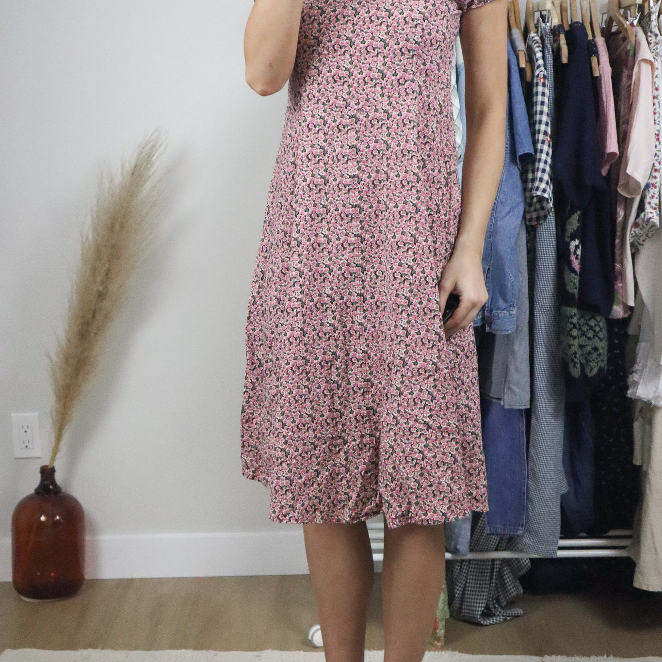 Vintage x Floral Midi Dress (S)