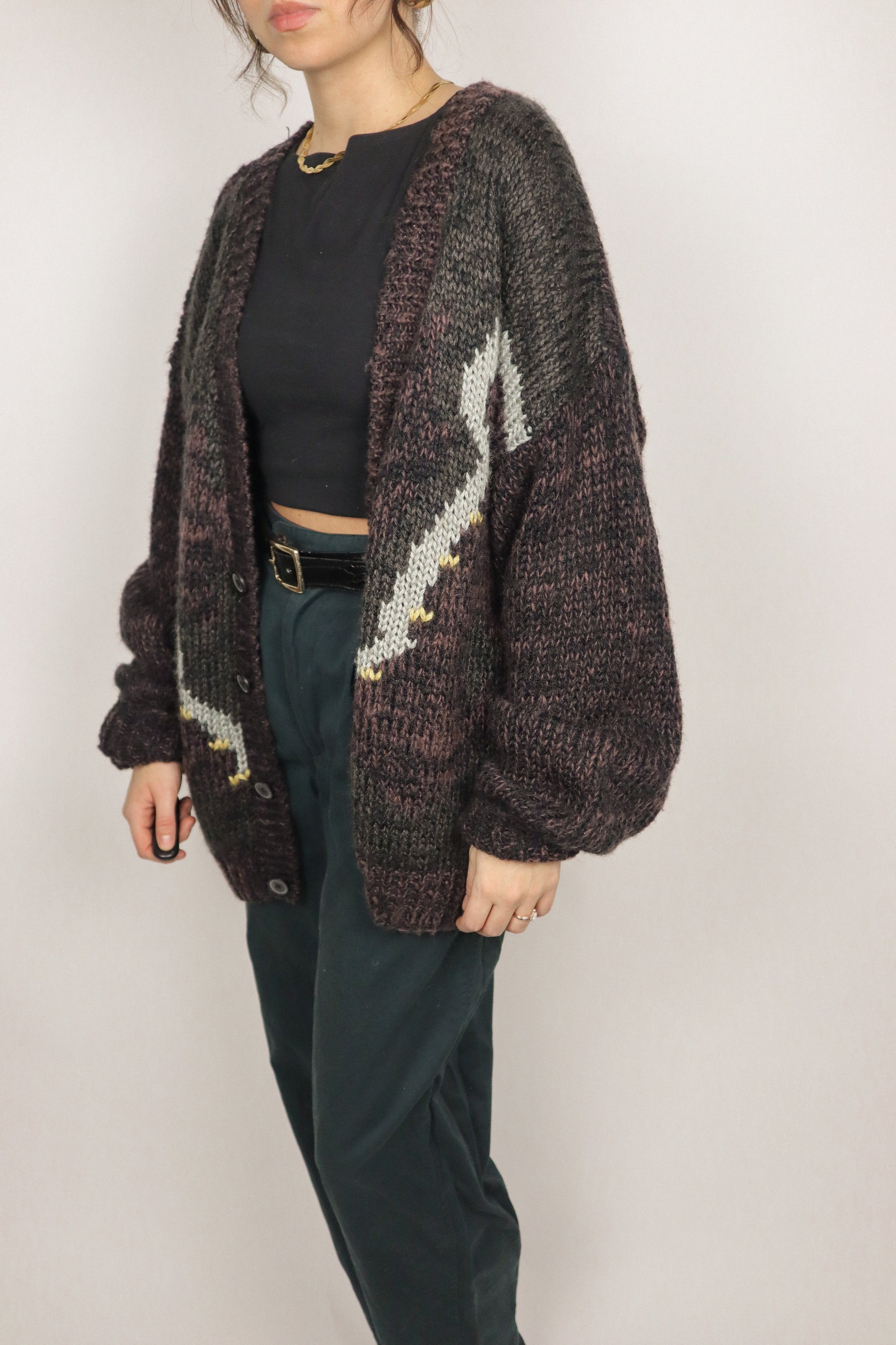 Made in Korea x Vintage x Chunky Knit Cardigan (M/L)